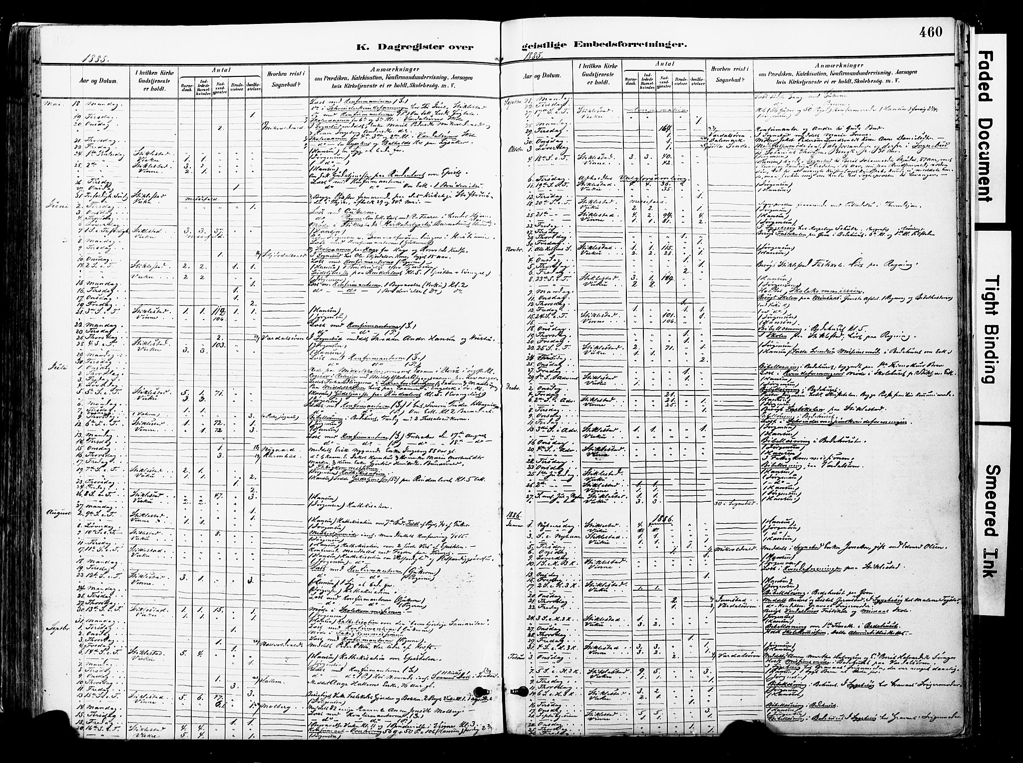 Ministerialprotokoller, klokkerbøker og fødselsregistre - Nord-Trøndelag, SAT/A-1458/723/L0244: Parish register (official) no. 723A13, 1881-1899, p. 460