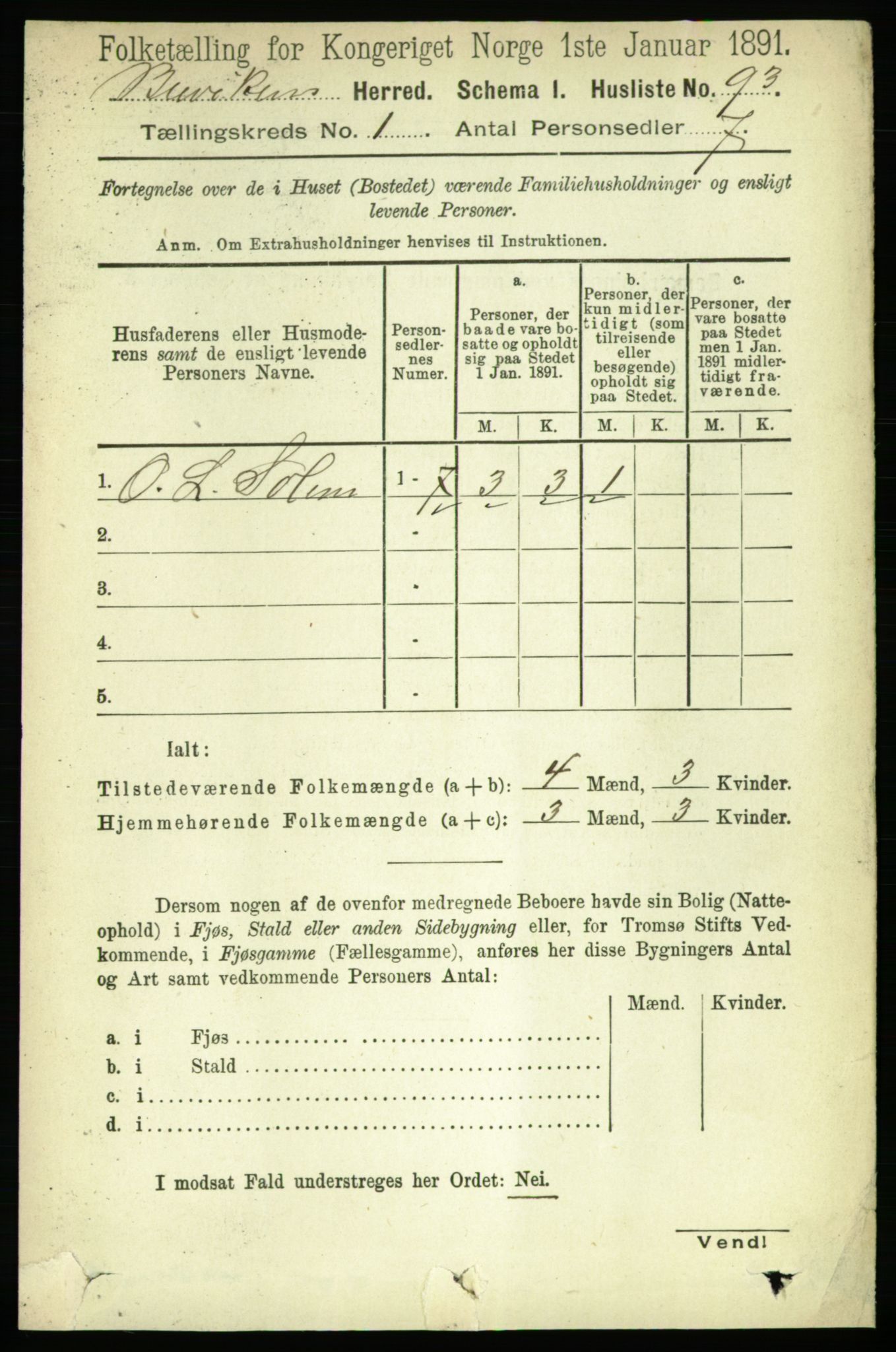 RA, 1891 census for 1656 Buvik, 1891, p. 104