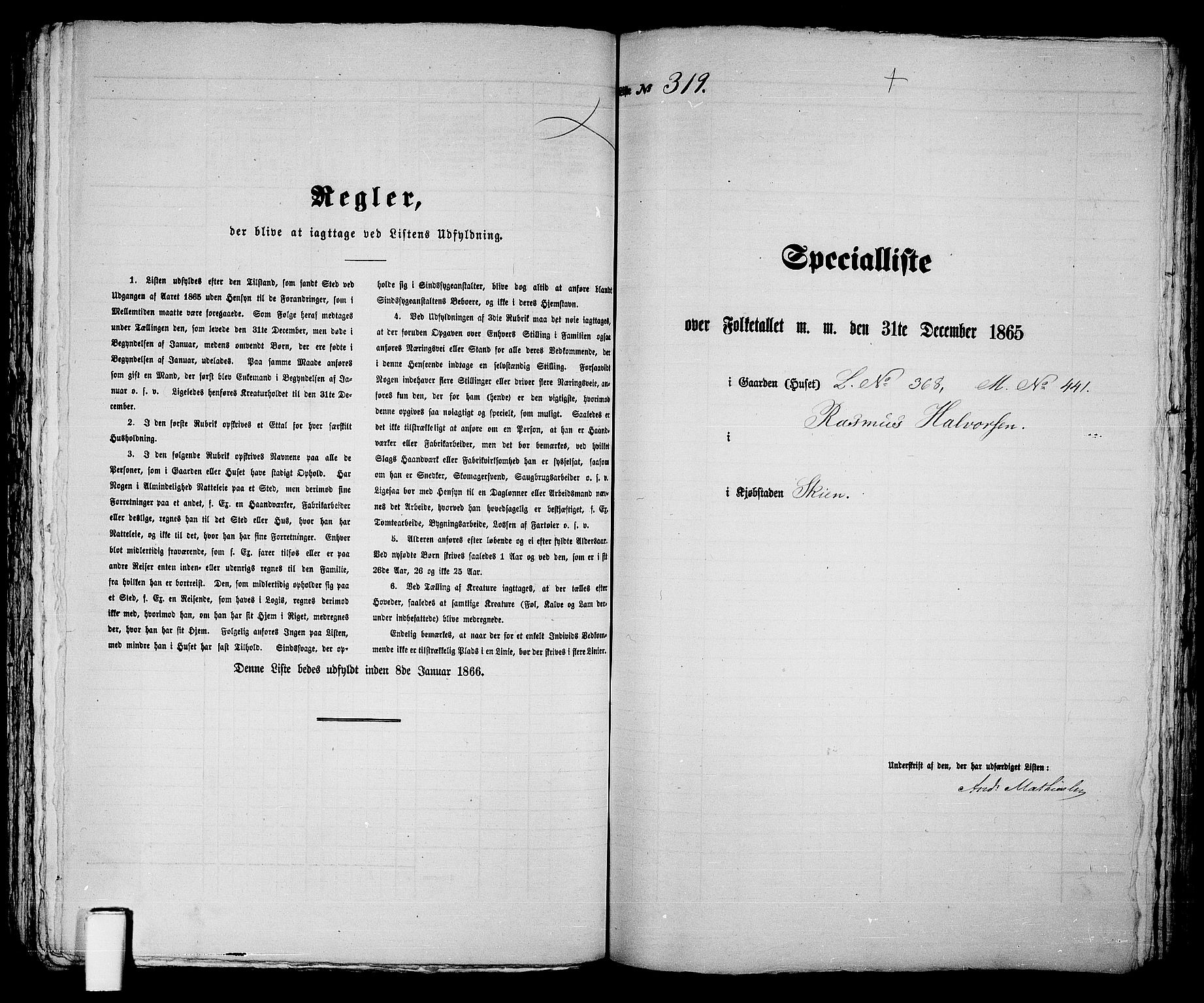 RA, 1865 census for Skien, 1865, p. 652