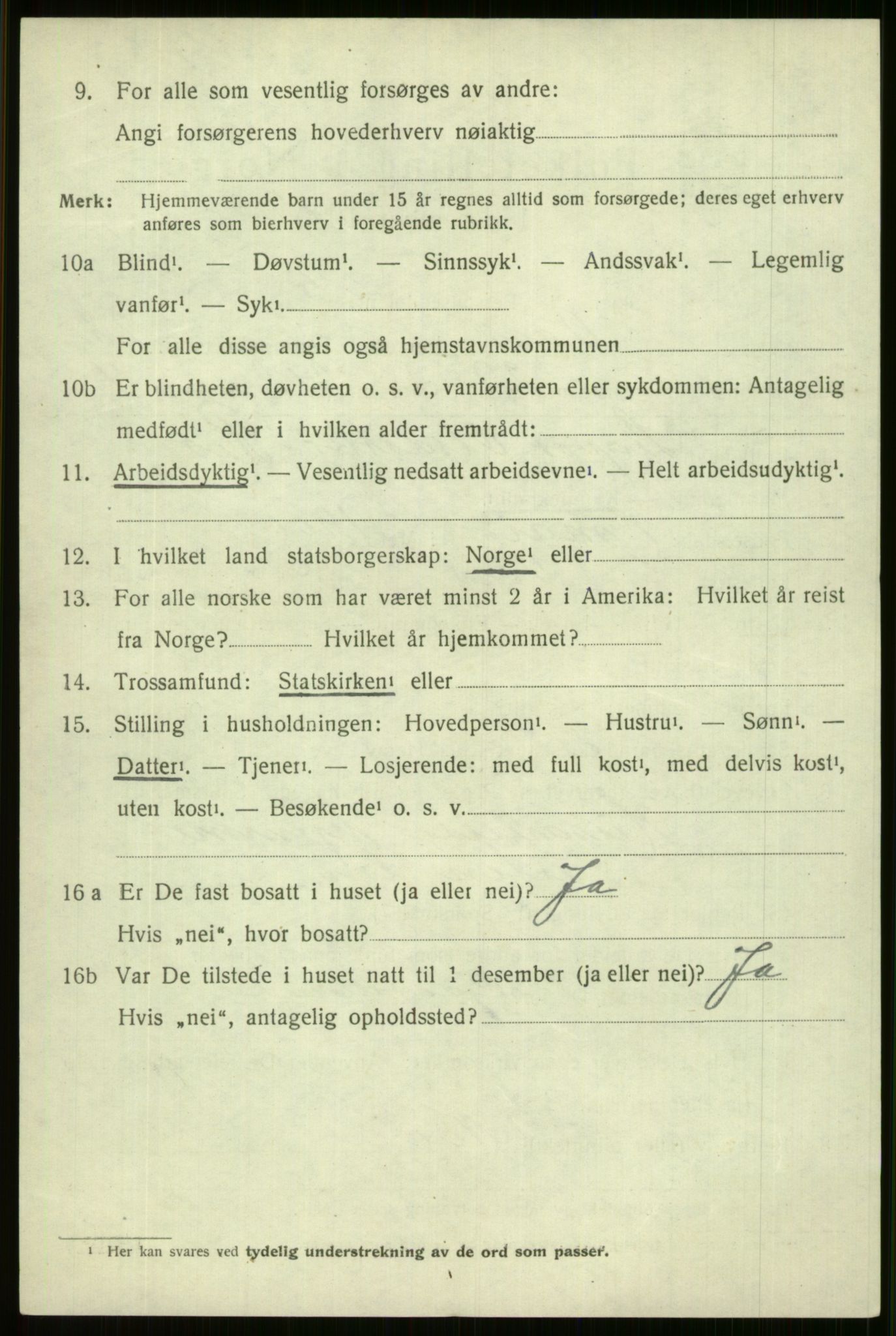 SAB, 1920 census for Voss, 1920, p. 19254