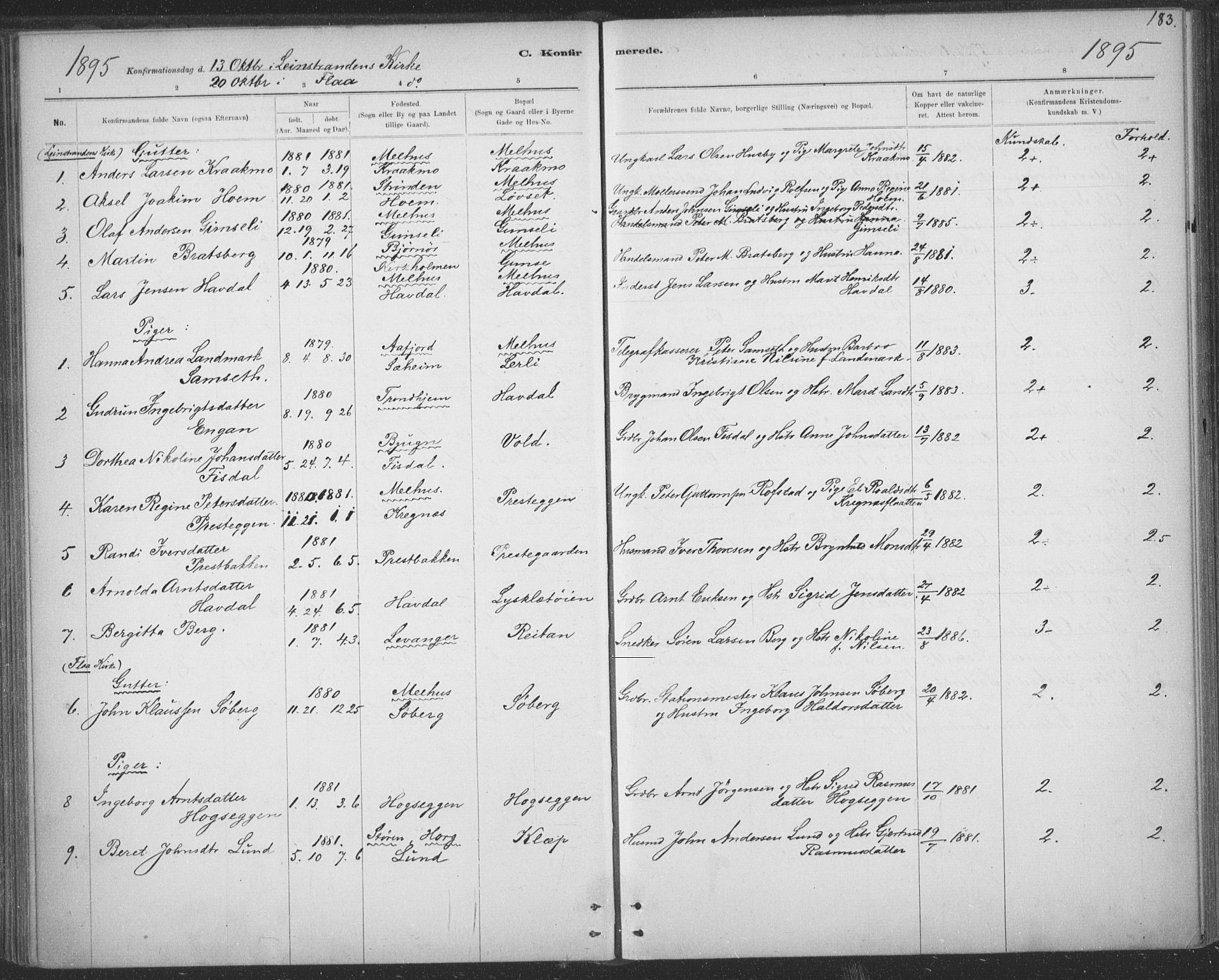 Ministerialprotokoller, klokkerbøker og fødselsregistre - Sør-Trøndelag, SAT/A-1456/691/L1085: Parish register (official) no. 691A17, 1887-1908, p. 183