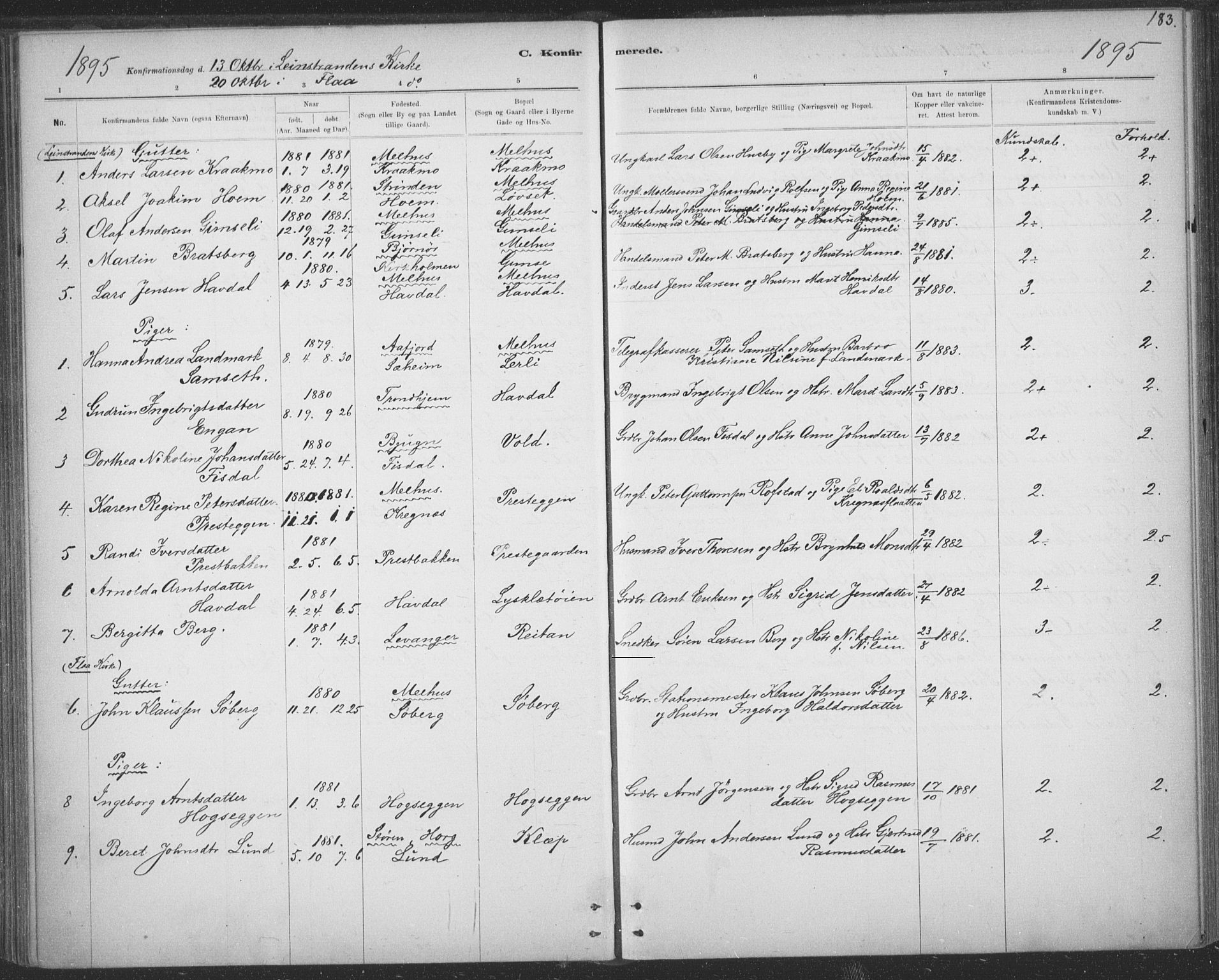 Ministerialprotokoller, klokkerbøker og fødselsregistre - Sør-Trøndelag, AV/SAT-A-1456/691/L1085: Parish register (official) no. 691A17, 1887-1908, p. 183