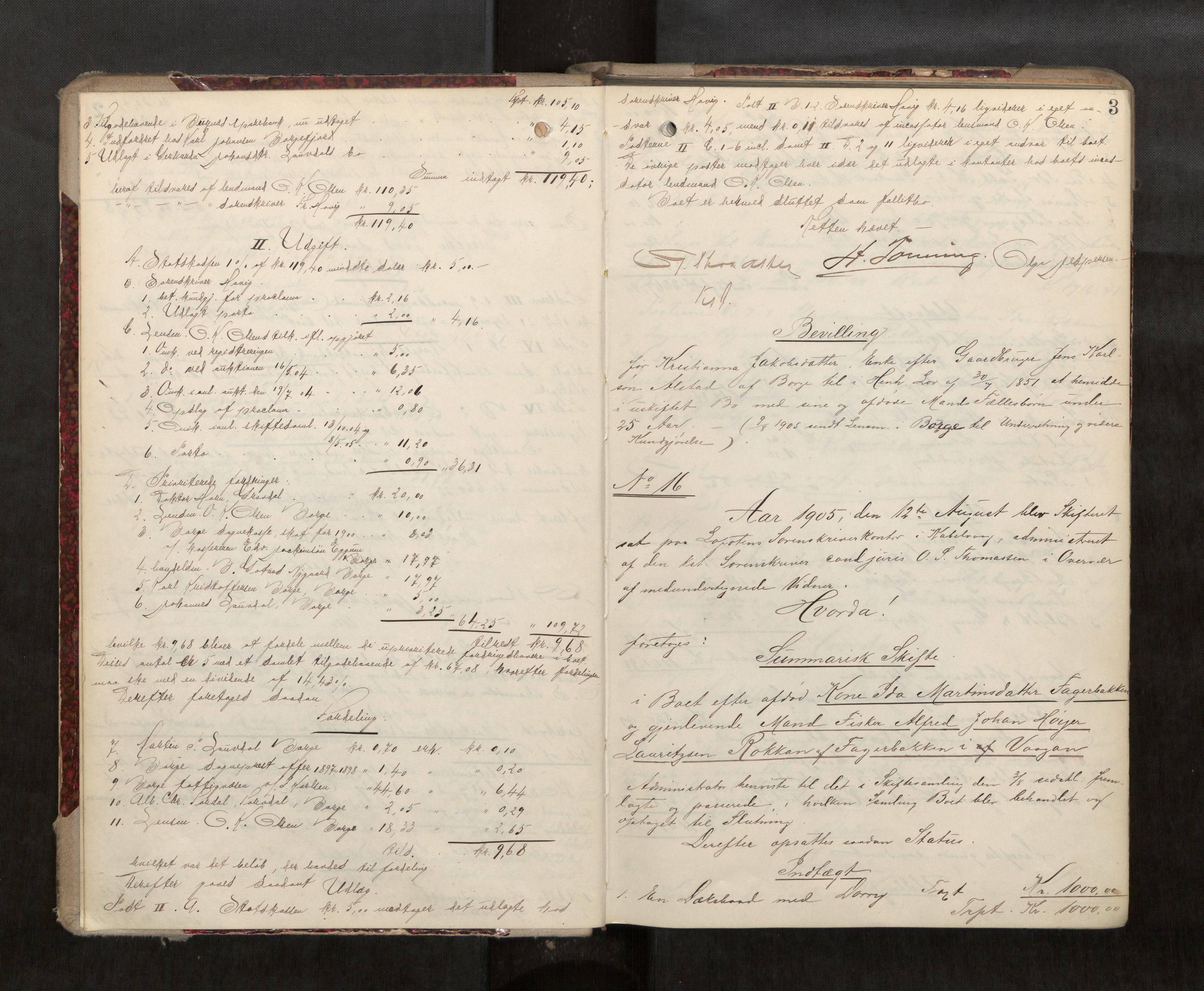 Lofoten sorenskriveri, AV/SAT-A-0017/1/3/3A/L0008: Skifteprotokoll, 1905-1910, p. 3