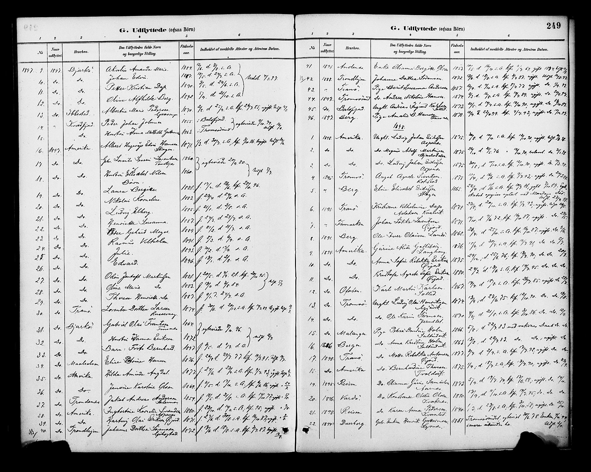 Lenvik sokneprestembete, SATØ/S-1310/H/Ha/Haa/L0013kirke: Parish register (official) no. 13, 1890-1898, p. 249