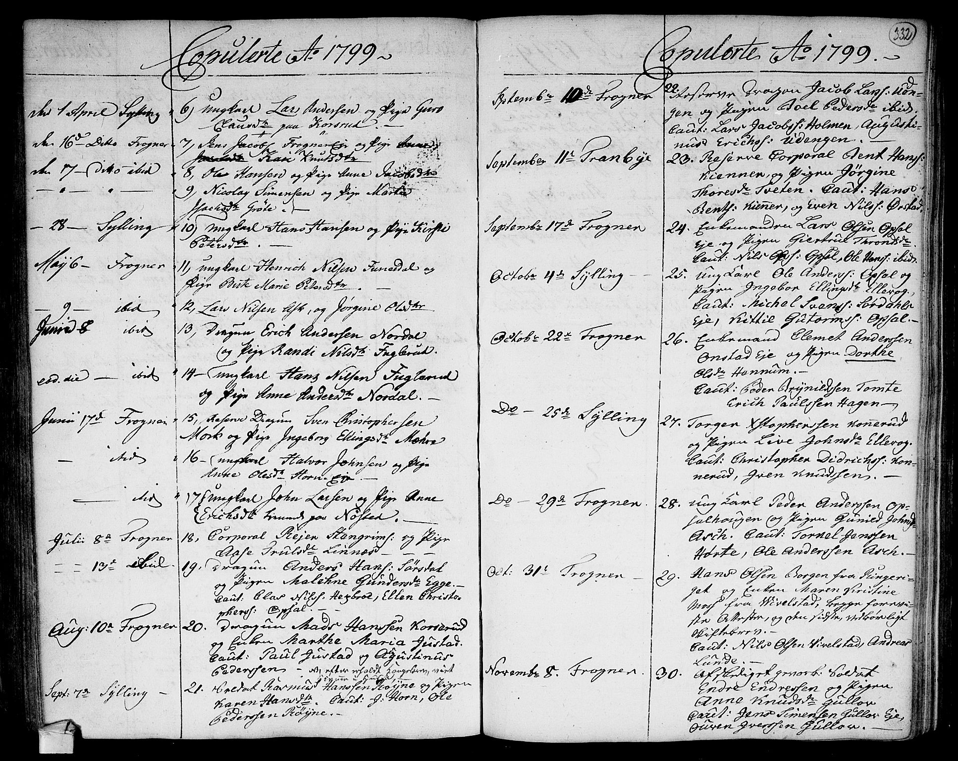 Lier kirkebøker, SAKO/A-230/F/Fa/L0007: Parish register (official) no. I 7, 1794-1813, p. 332
