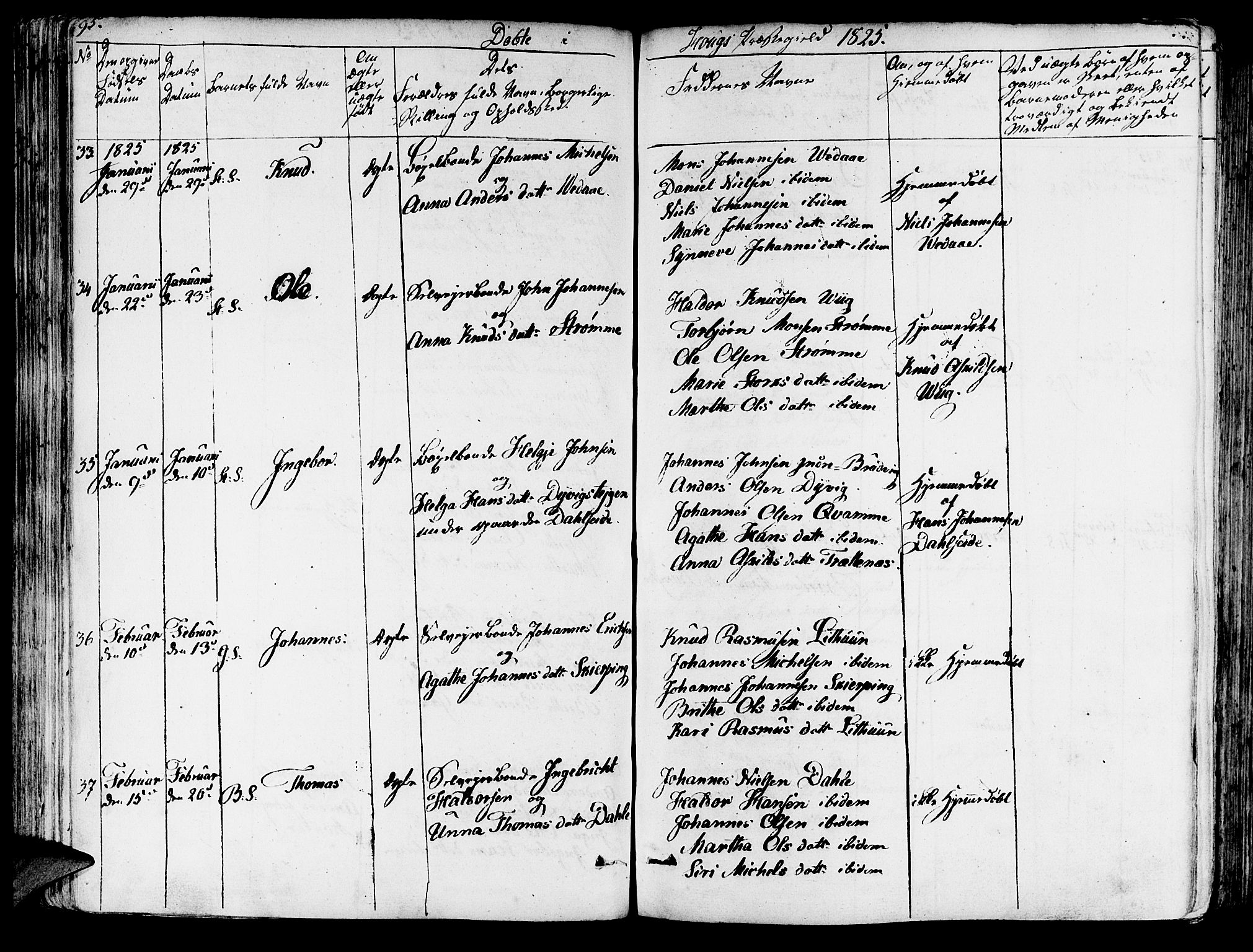 Haus sokneprestembete, AV/SAB-A-75601/H/Haa: Parish register (official) no. A 13, 1821-1827, p. 95