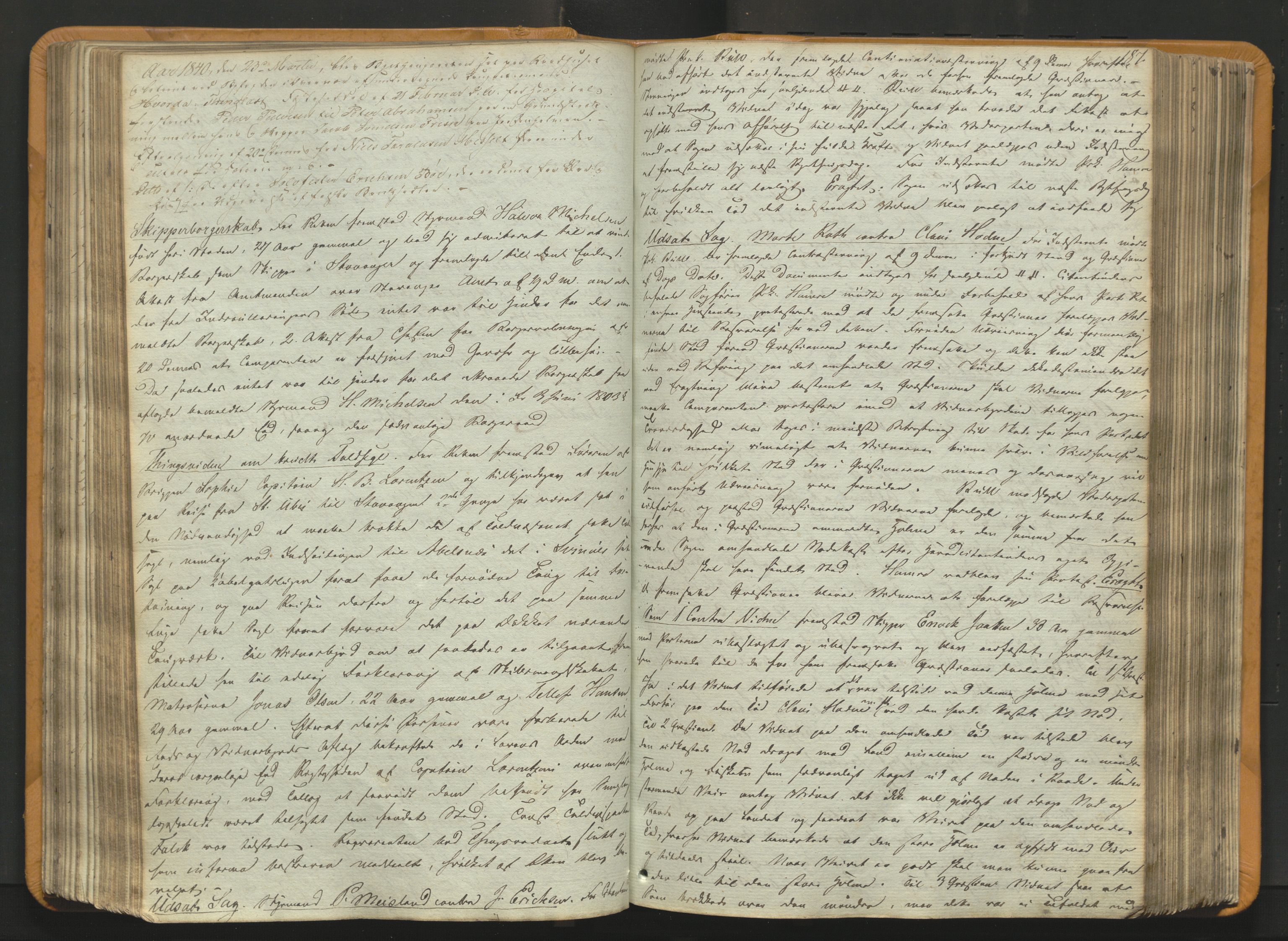 Stavanger byfogd, AV/SAST-A-101408/001/3/30/30BA/L0054: Bytingprotkoll, 1838-1843, p. 186b-187a