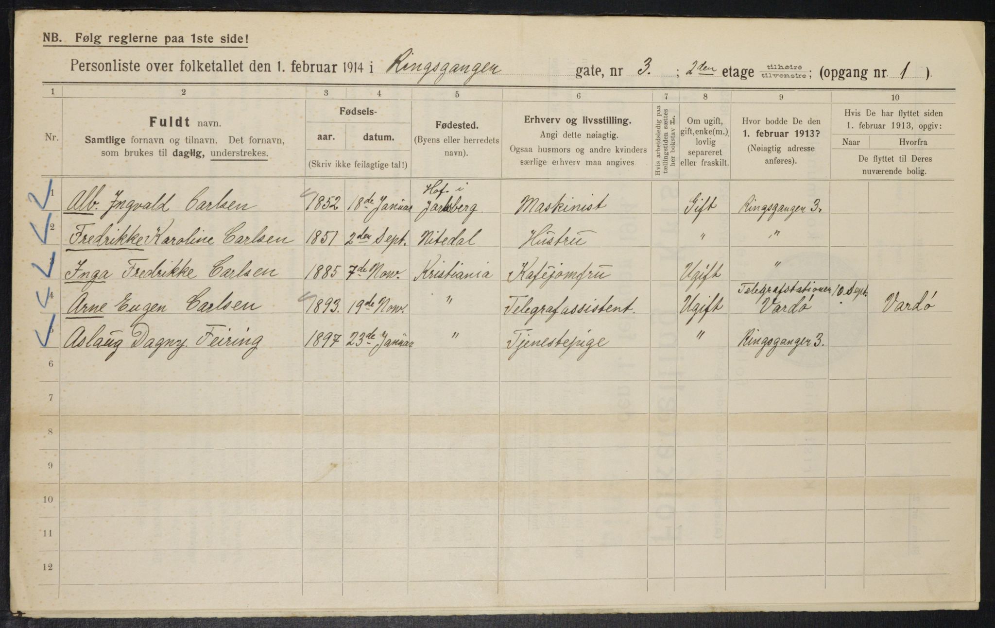 OBA, Municipal Census 1914 for Kristiania, 1914, p. 83093