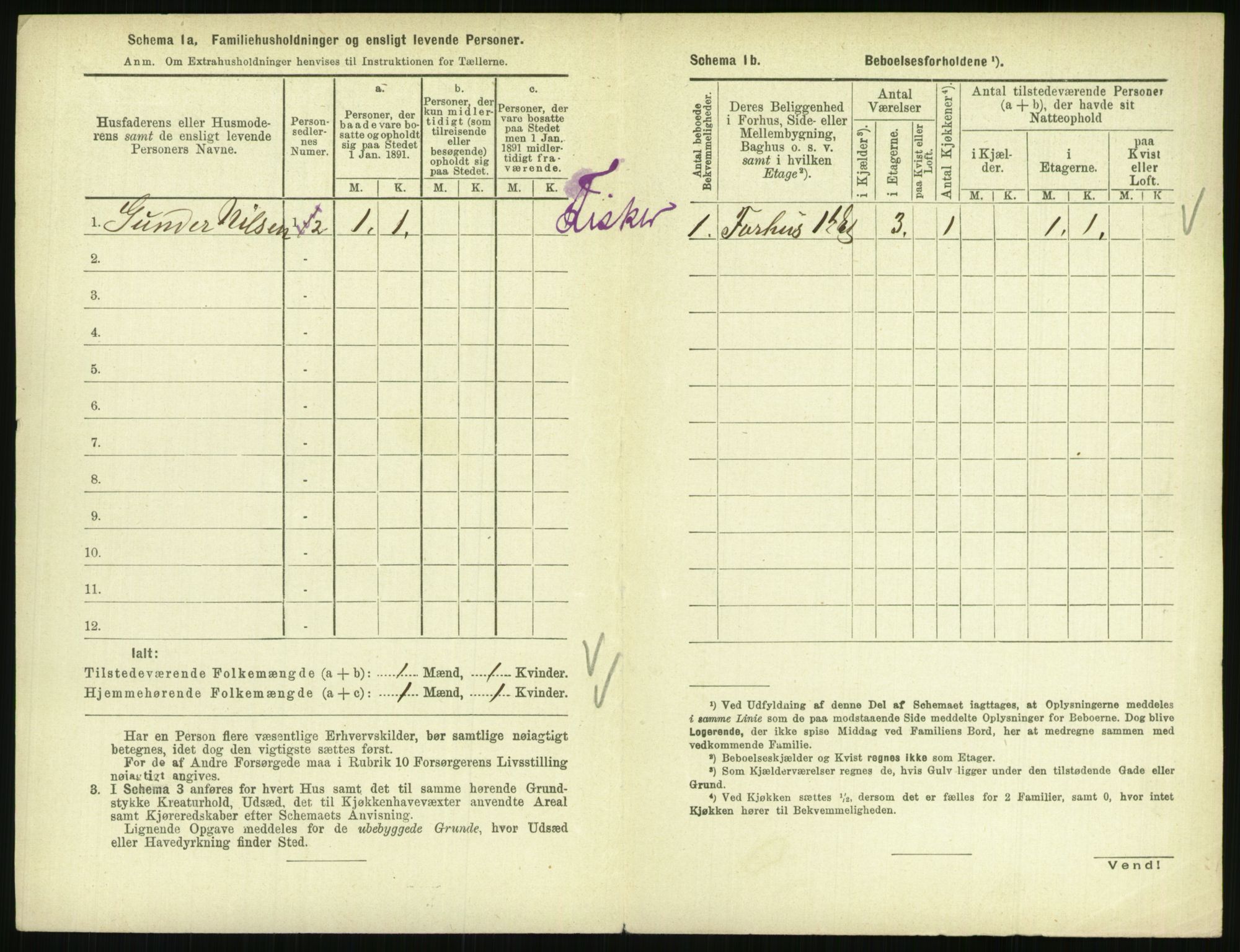 RA, 1891 census for 0801 Kragerø, 1891, p. 1447