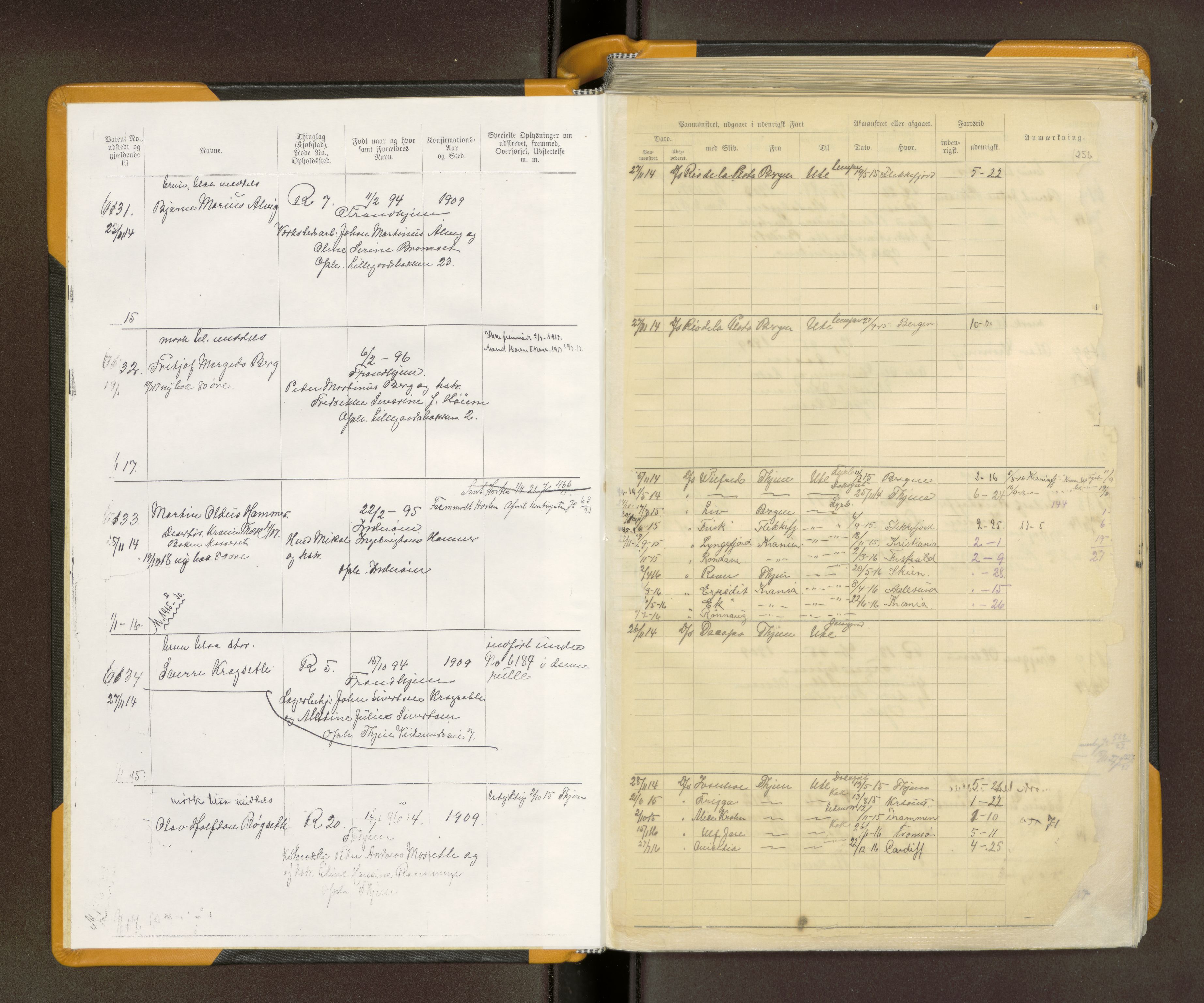 Trondheim sjømannskontor, SAT/A-4709/2/1/1c/L0022: Sjøfartsannotasjonsrulle, 1914-1919