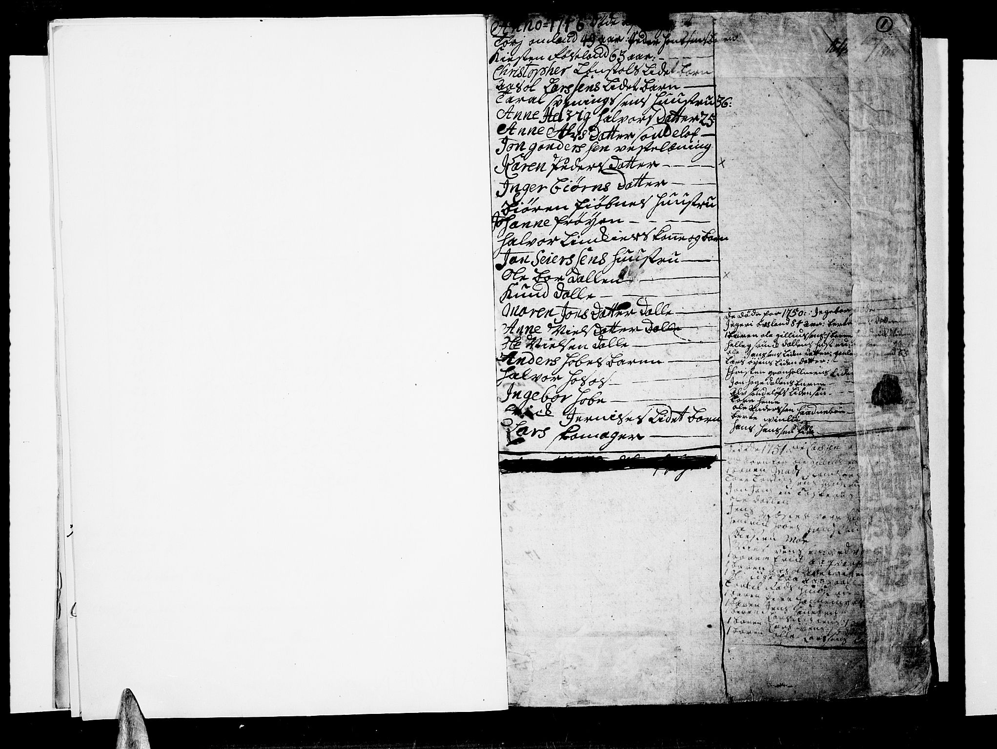 Søndeled sokneprestkontor, SAK/1111-0038/F/Fb/L0001: Parish register (copy) no. B 1, 1746-1816, p. 1