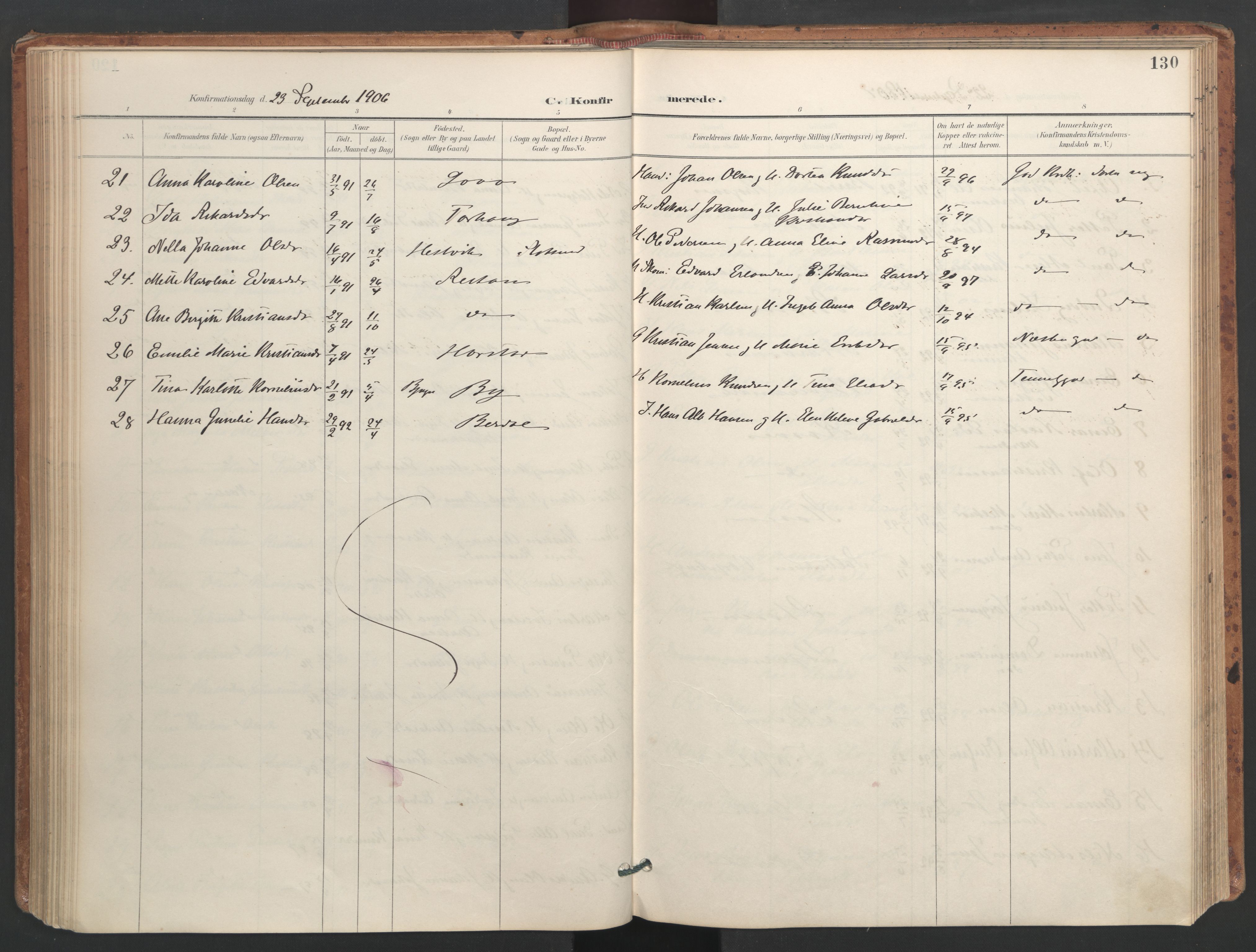 Ministerialprotokoller, klokkerbøker og fødselsregistre - Sør-Trøndelag, SAT/A-1456/655/L0681: Parish register (official) no. 655A10, 1895-1907, p. 130