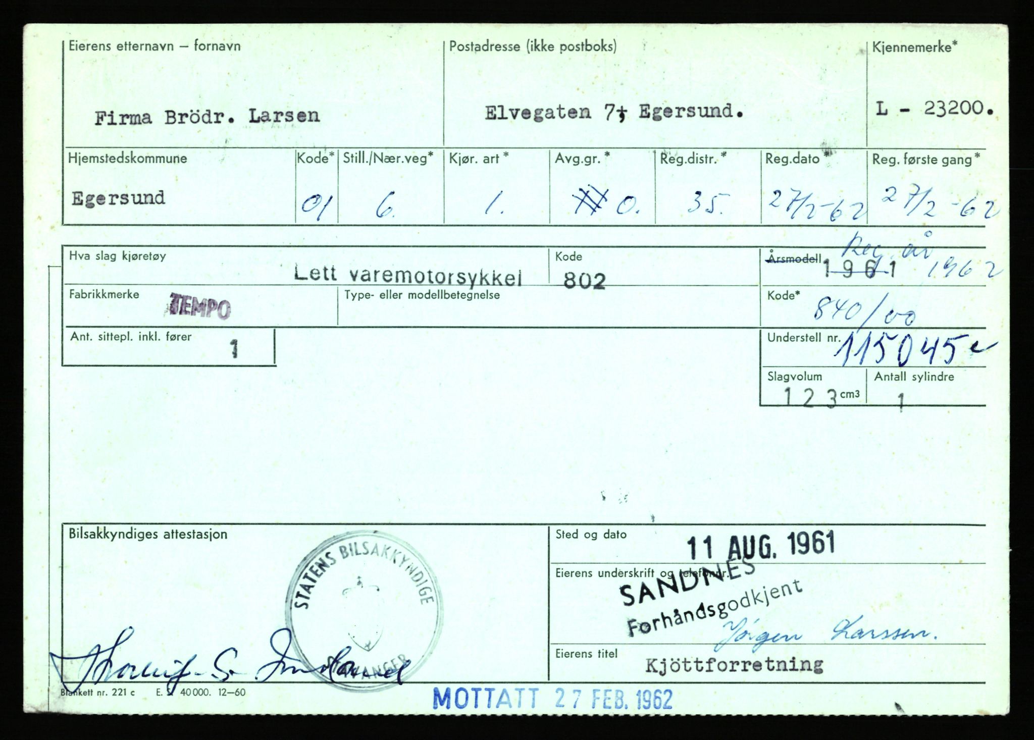 Stavanger trafikkstasjon, AV/SAST-A-101942/0/F/L0040: L-22800 - L-23999, 1930-1971, p. 1071