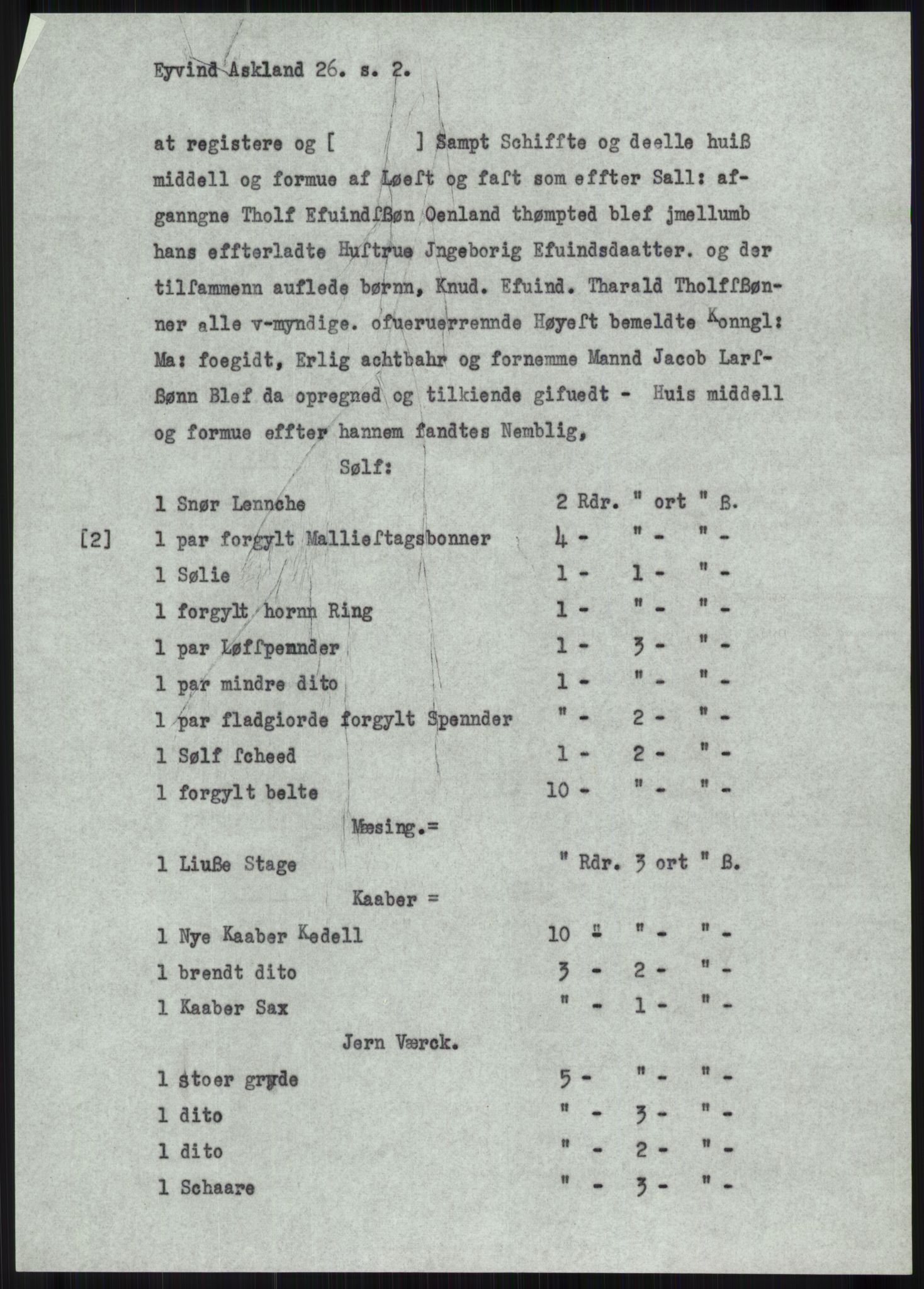 Samlinger til kildeutgivelse, Diplomavskriftsamlingen, AV/RA-EA-4053/H/Ha, p. 287