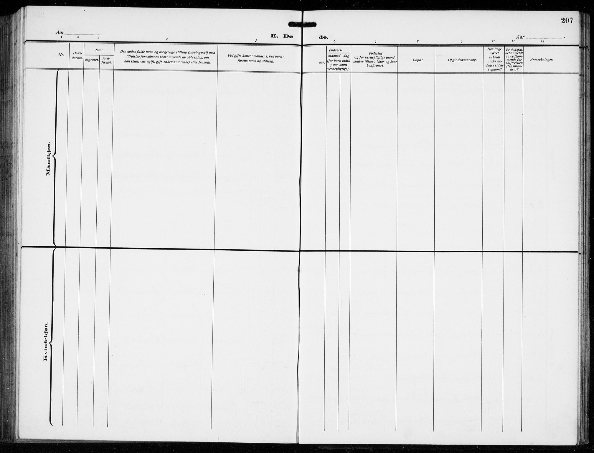 Tysnes sokneprestembete, AV/SAB-A-78601/H/Hab: Parish register (copy) no. B  3, 1918-1935, p. 207