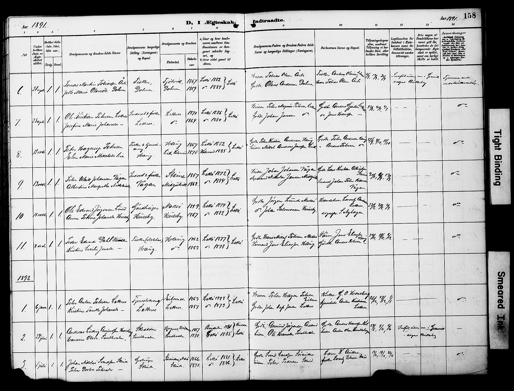 Ministerialprotokoller, klokkerbøker og fødselsregistre - Nord-Trøndelag, SAT/A-1458/788/L0701: Parish register (copy) no. 788C01, 1888-1913, p. 158