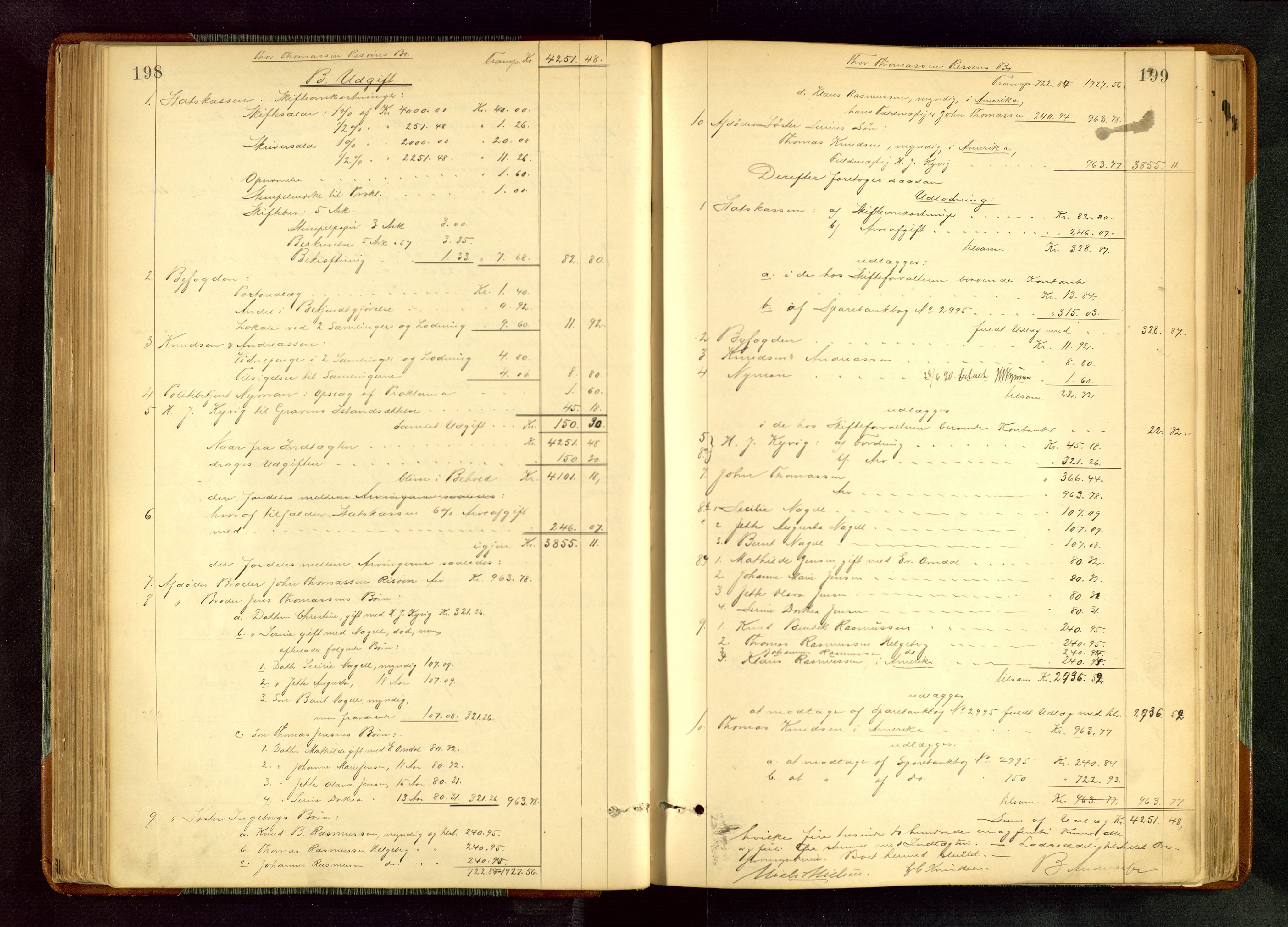 Haugesund tingrett, AV/SAST-A-101415/01/IV/IVA/L0005: Skifteprotokoll med register, 1887-1900, p. 198-199