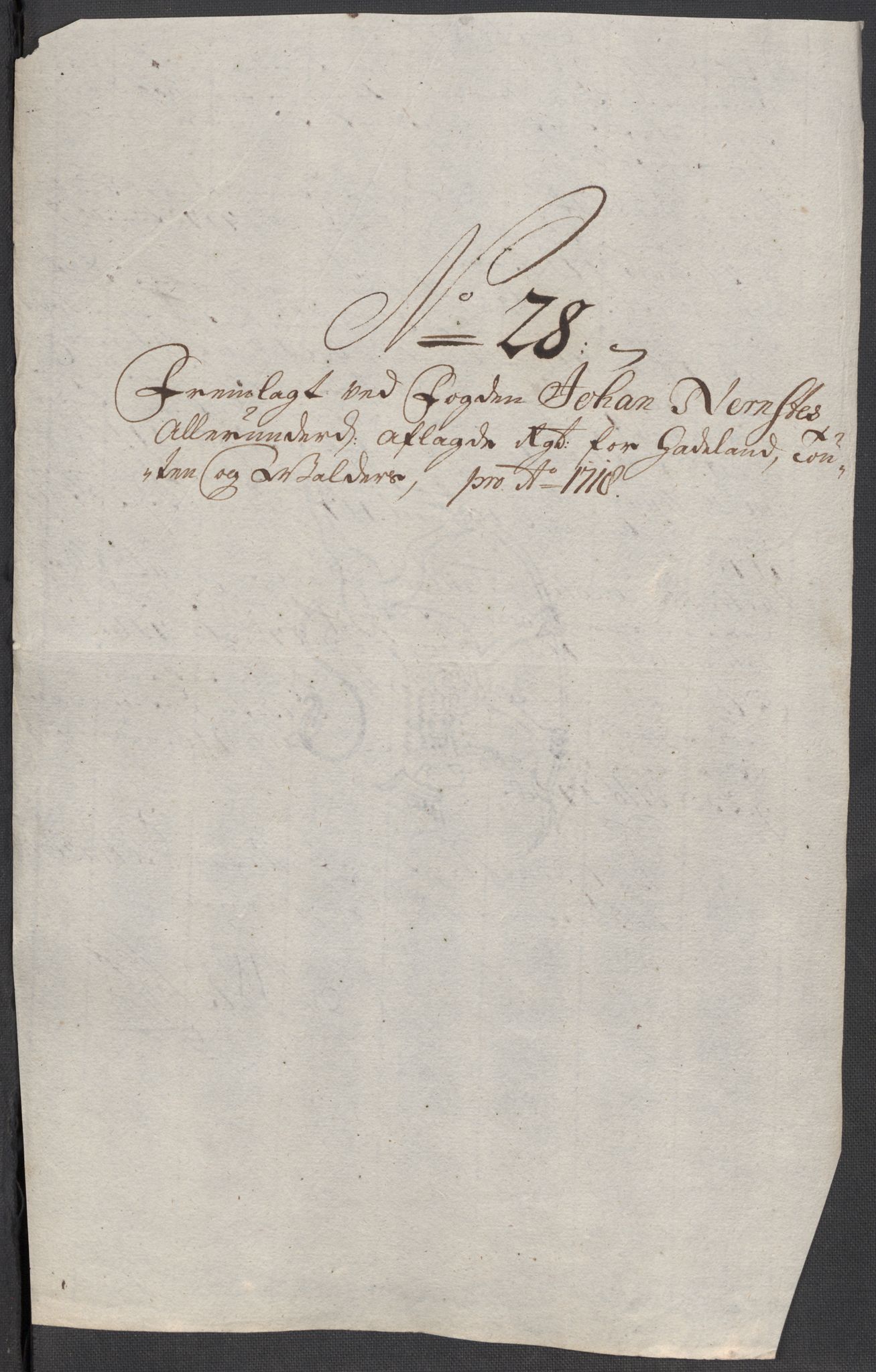 Rentekammeret inntil 1814, Reviderte regnskaper, Fogderegnskap, AV/RA-EA-4092/R18/L1320: Fogderegnskap Hadeland, Toten og Valdres, 1718, p. 189