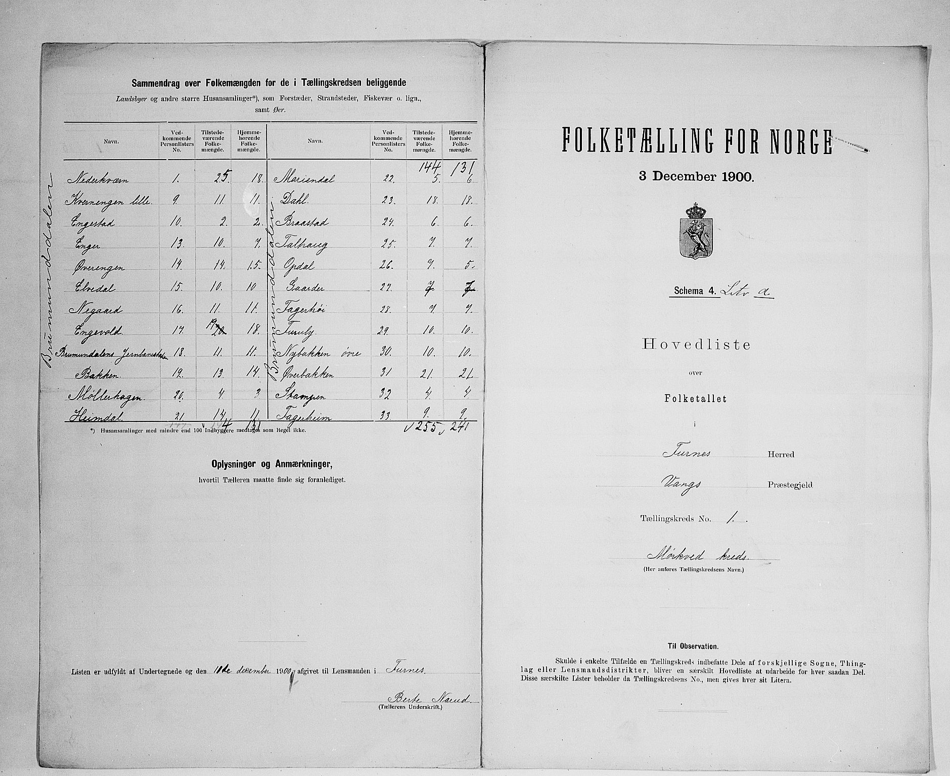 SAH, 1900 census for Furnes, 1900, p. 11