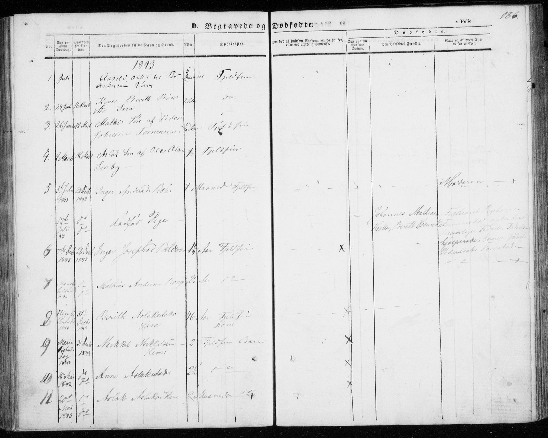 Kautokeino sokneprestembete, SATØ/S-1340/H/Ha/L0002.kirke: Parish register (official) no. 2, 1843-1861, p. 186