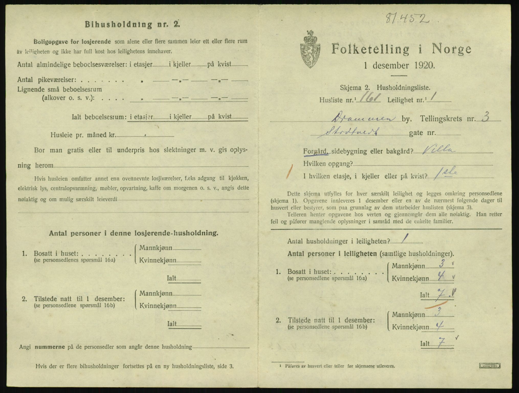 SAKO, 1920 census for Drammen, 1920, p. 9027