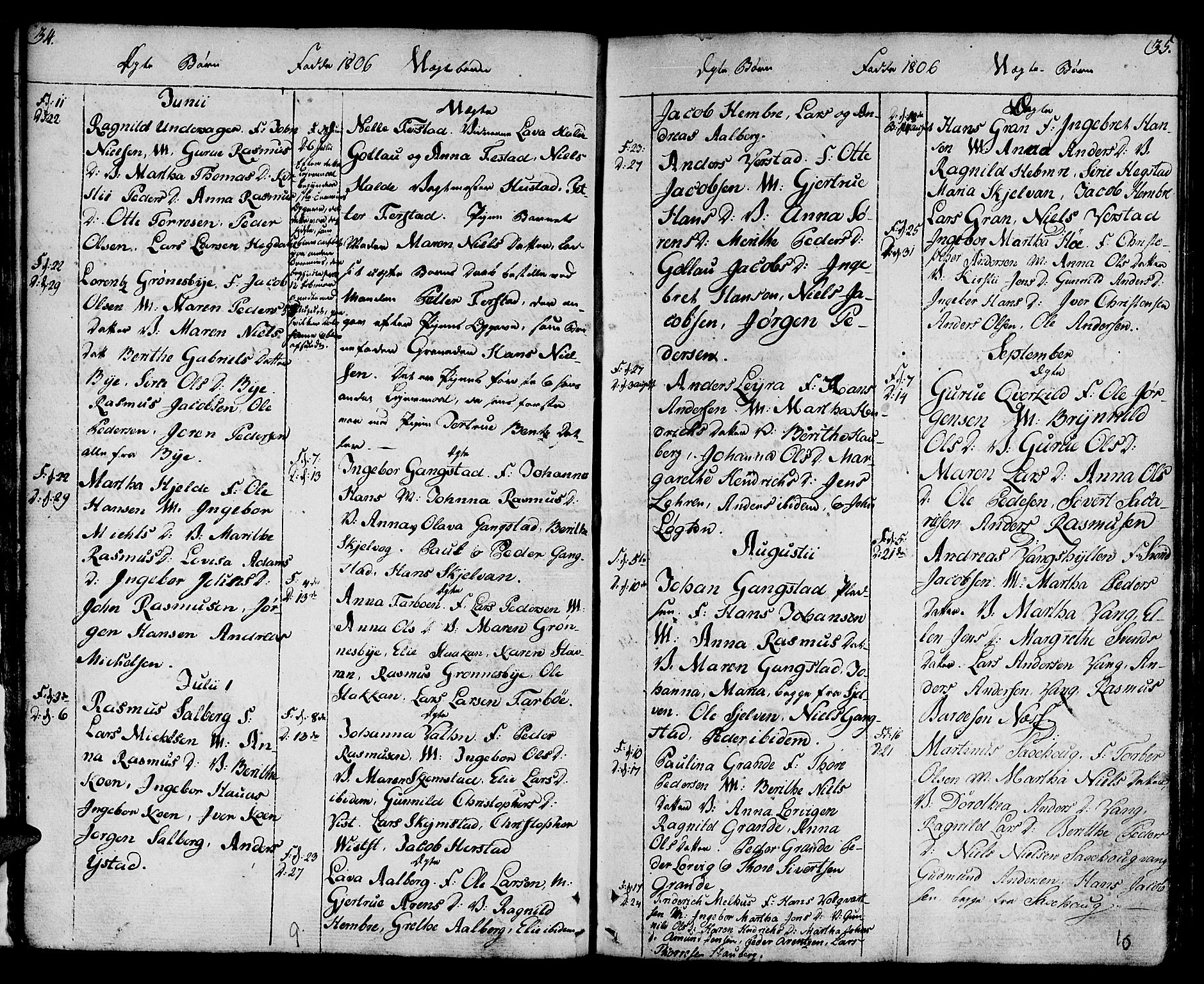 Ministerialprotokoller, klokkerbøker og fødselsregistre - Nord-Trøndelag, SAT/A-1458/730/L0274: Parish register (official) no. 730A03, 1802-1816, p. 34-35