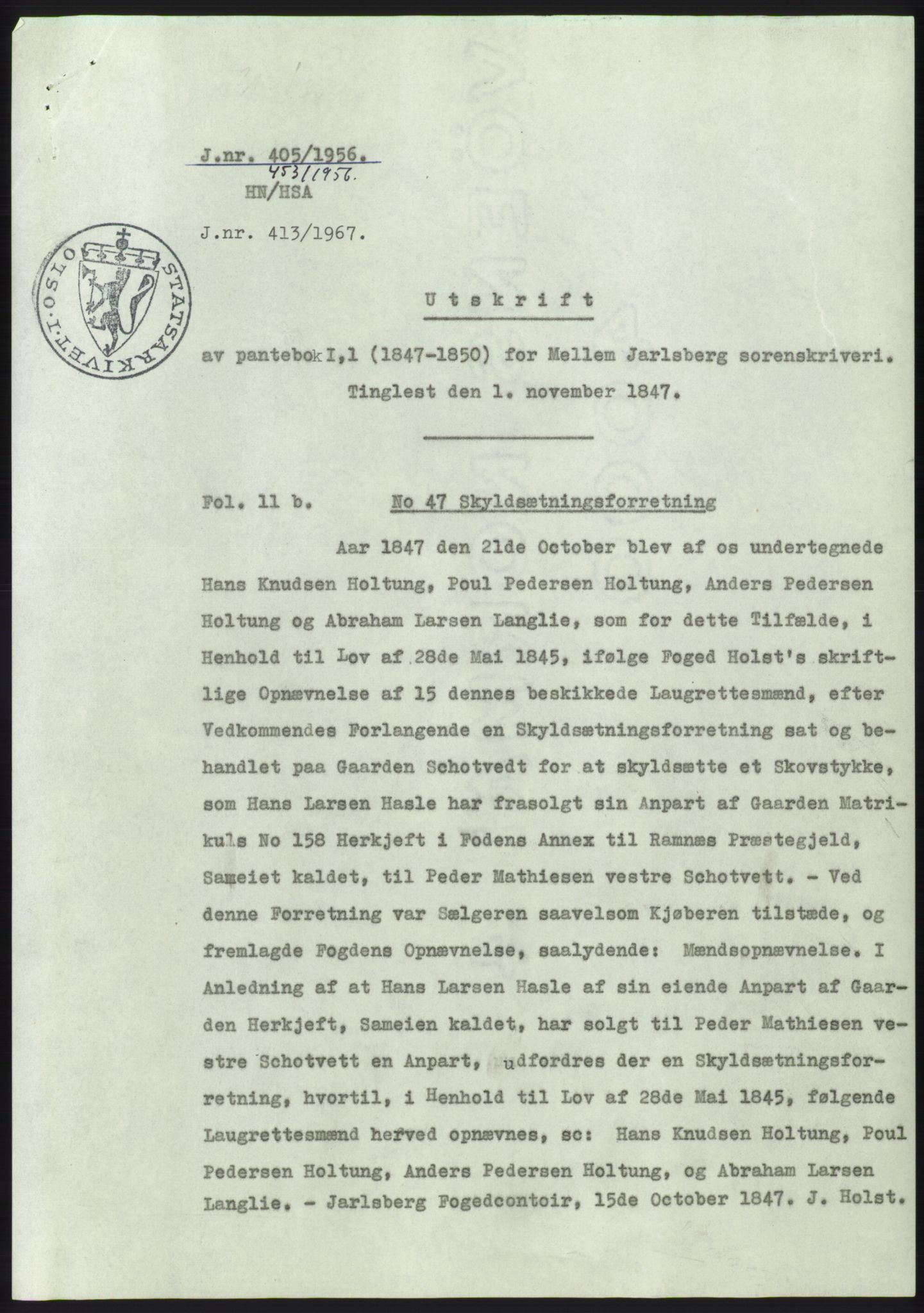 Statsarkivet i Kongsberg, AV/SAKO-A-0001/E/Ee/L0006: Avskrifter, SAO jnr. 401/1956 - 791/1956, 1956, p. 4