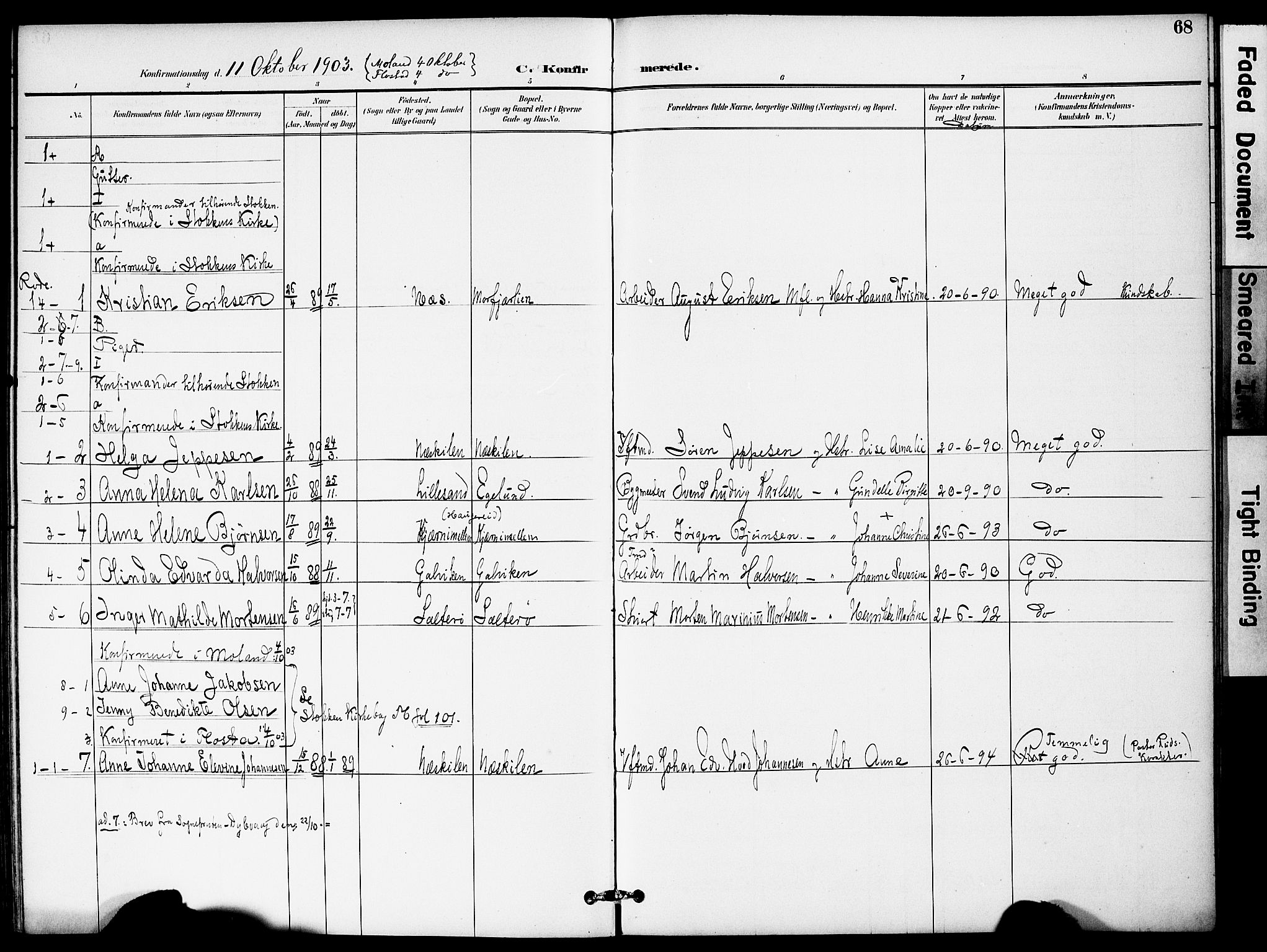 Austre Moland sokneprestkontor, AV/SAK-1111-0001/F/Fa/Fab/L0002: Parish register (official) no. A 2, 1894-1919, p. 69