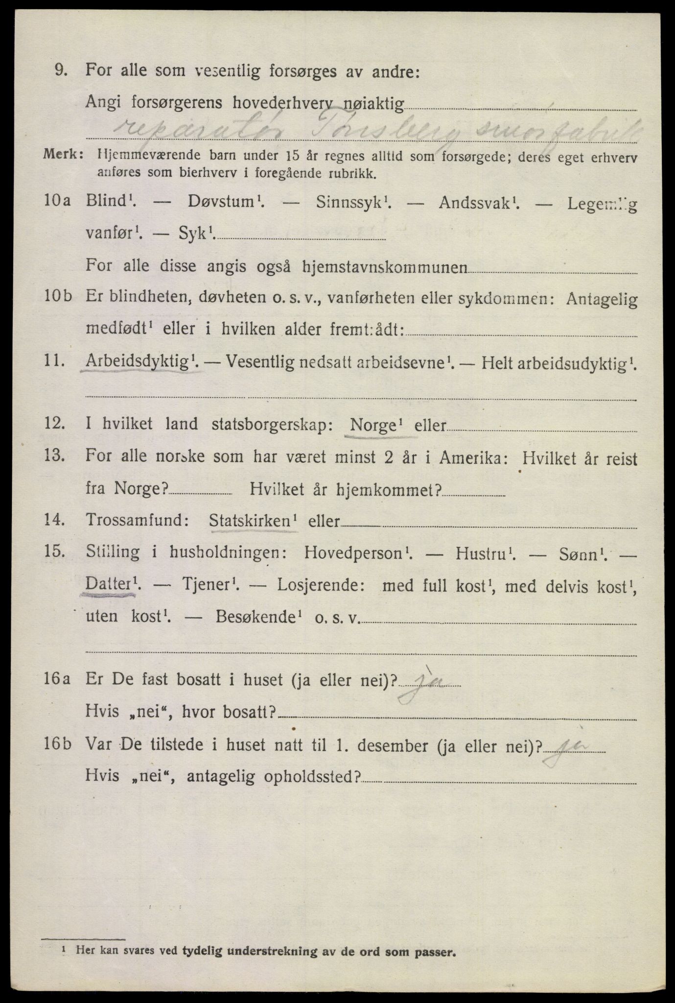 SAKO, 1920 census for Sem, 1920, p. 9584