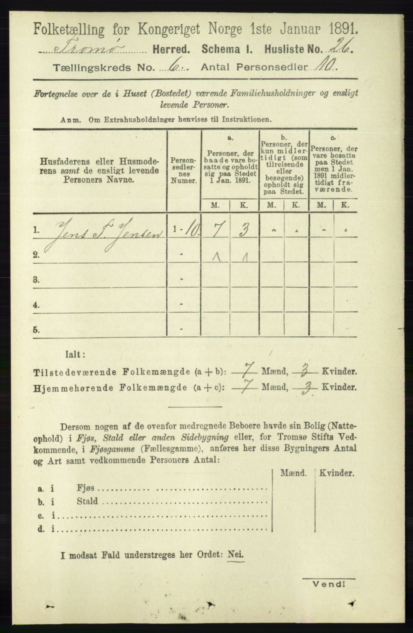 RA, 1891 census for 0921 Tromøy, 1891, p. 2861