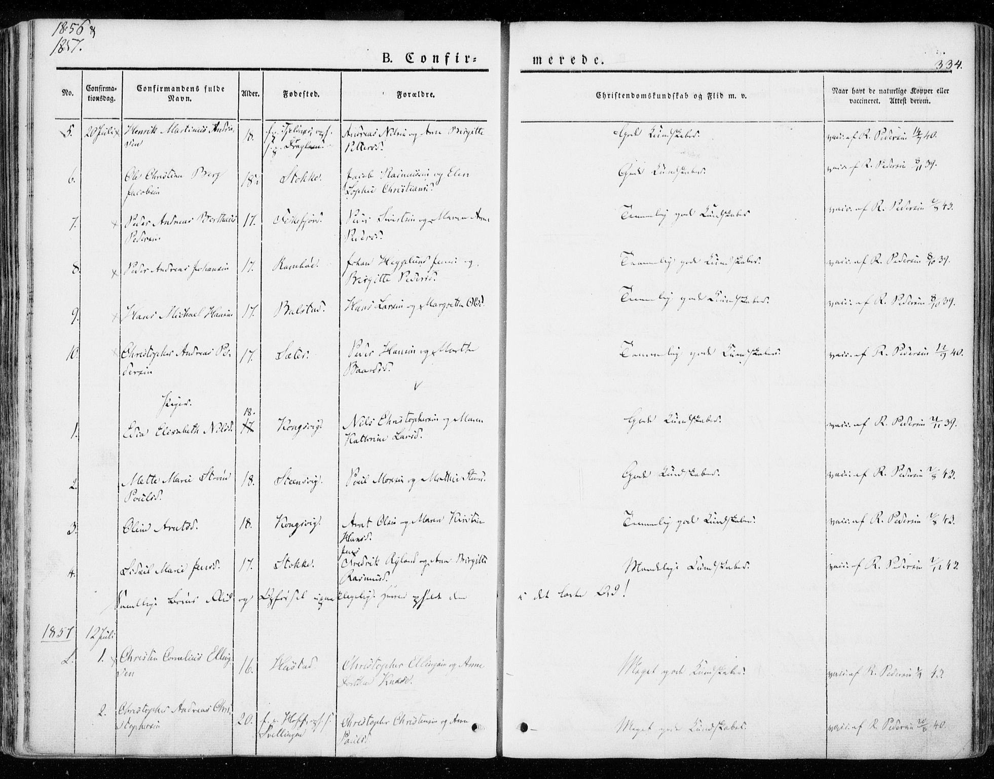 Ministerialprotokoller, klokkerbøker og fødselsregistre - Nordland, SAT/A-1459/872/L1033: Parish register (official) no. 872A08, 1840-1863, p. 334