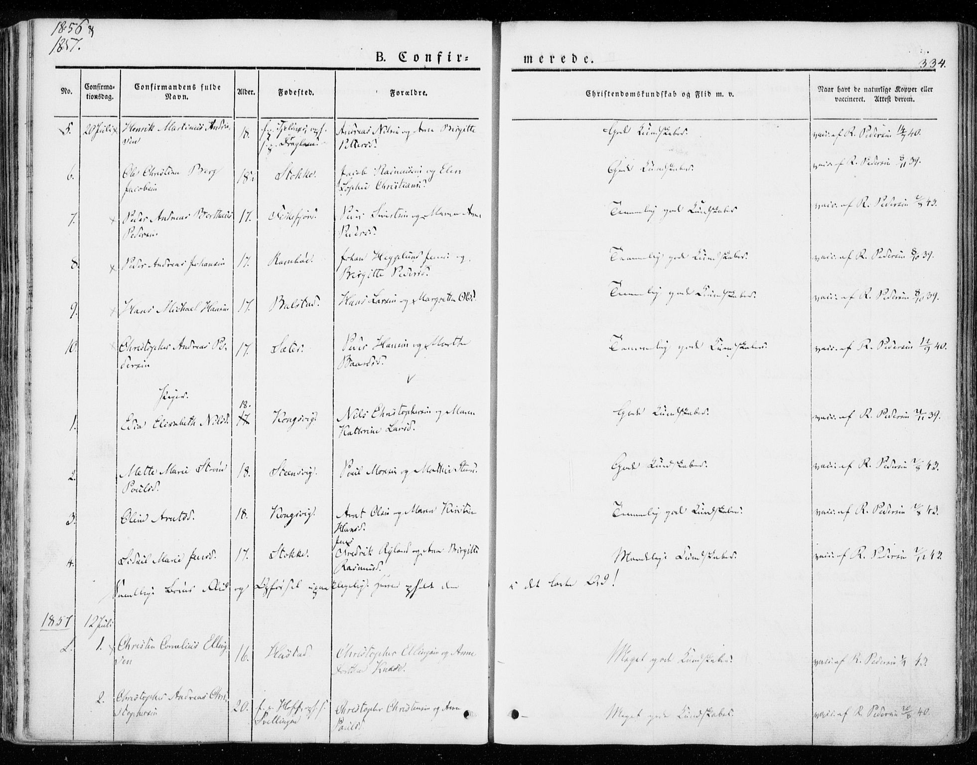 Ministerialprotokoller, klokkerbøker og fødselsregistre - Nordland, AV/SAT-A-1459/872/L1033: Parish register (official) no. 872A08, 1840-1863, p. 334