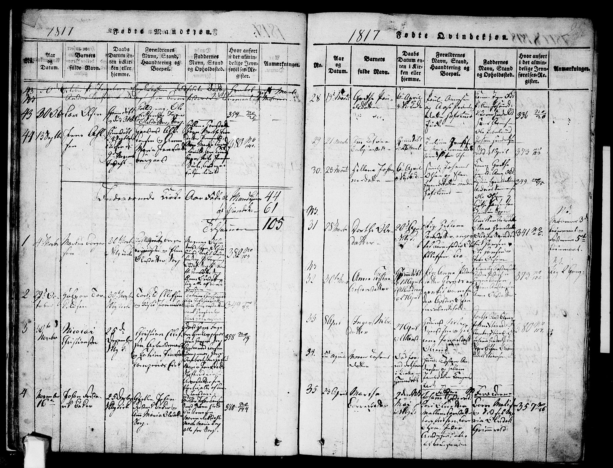 Skjeberg prestekontor Kirkebøker, SAO/A-10923/F/Fa/L0004: Parish register (official) no. I 4, 1815-1830, p. 22