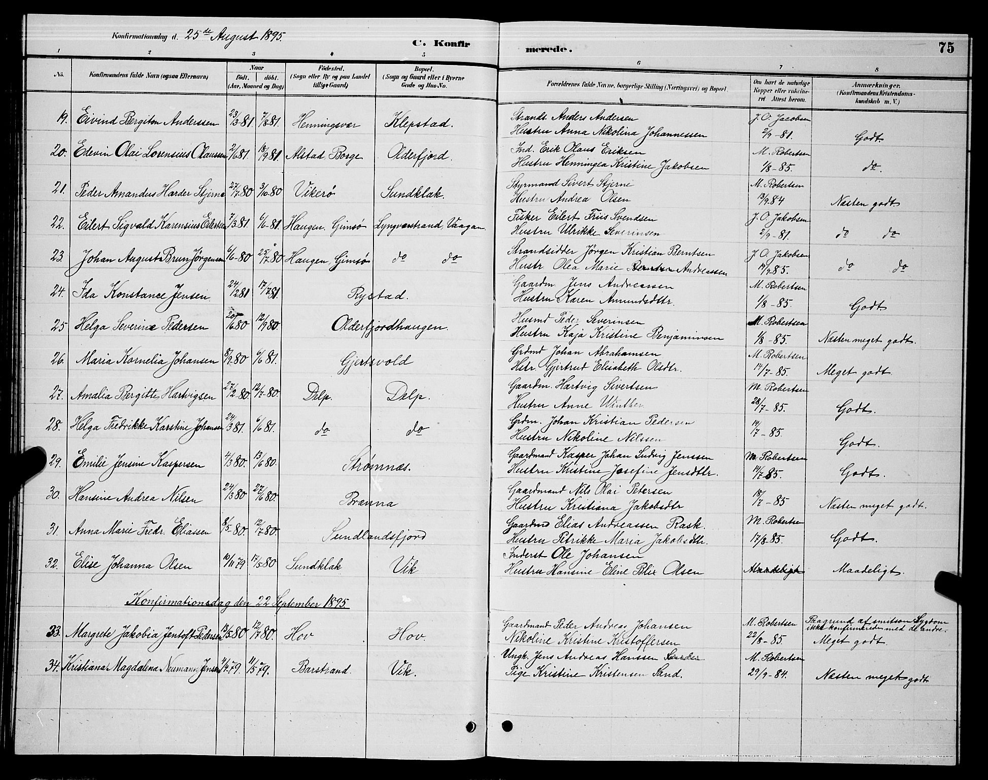 Ministerialprotokoller, klokkerbøker og fødselsregistre - Nordland, AV/SAT-A-1459/876/L1104: Parish register (copy) no. 876C03, 1886-1896, p. 75