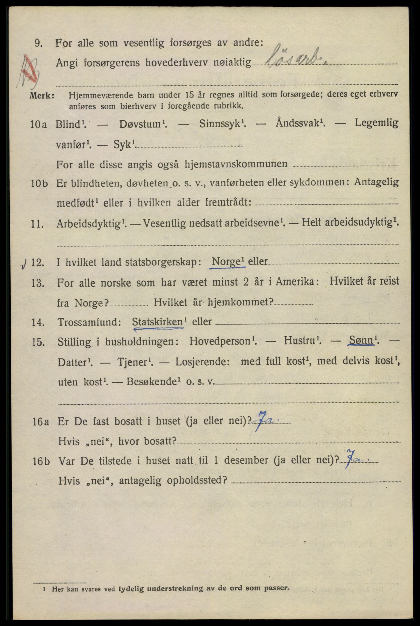 SAO, 1920 census for Kristiania, 1920, p. 611926