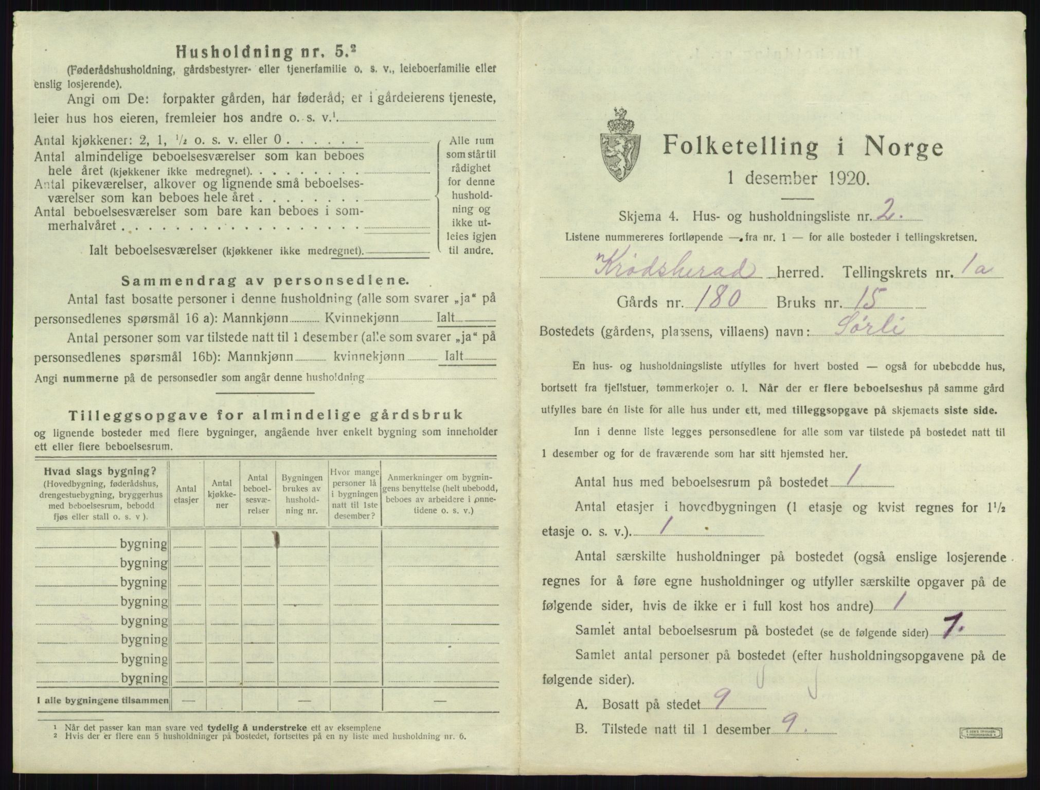 SAKO, 1920 census for Krødsherad, 1920, p. 32