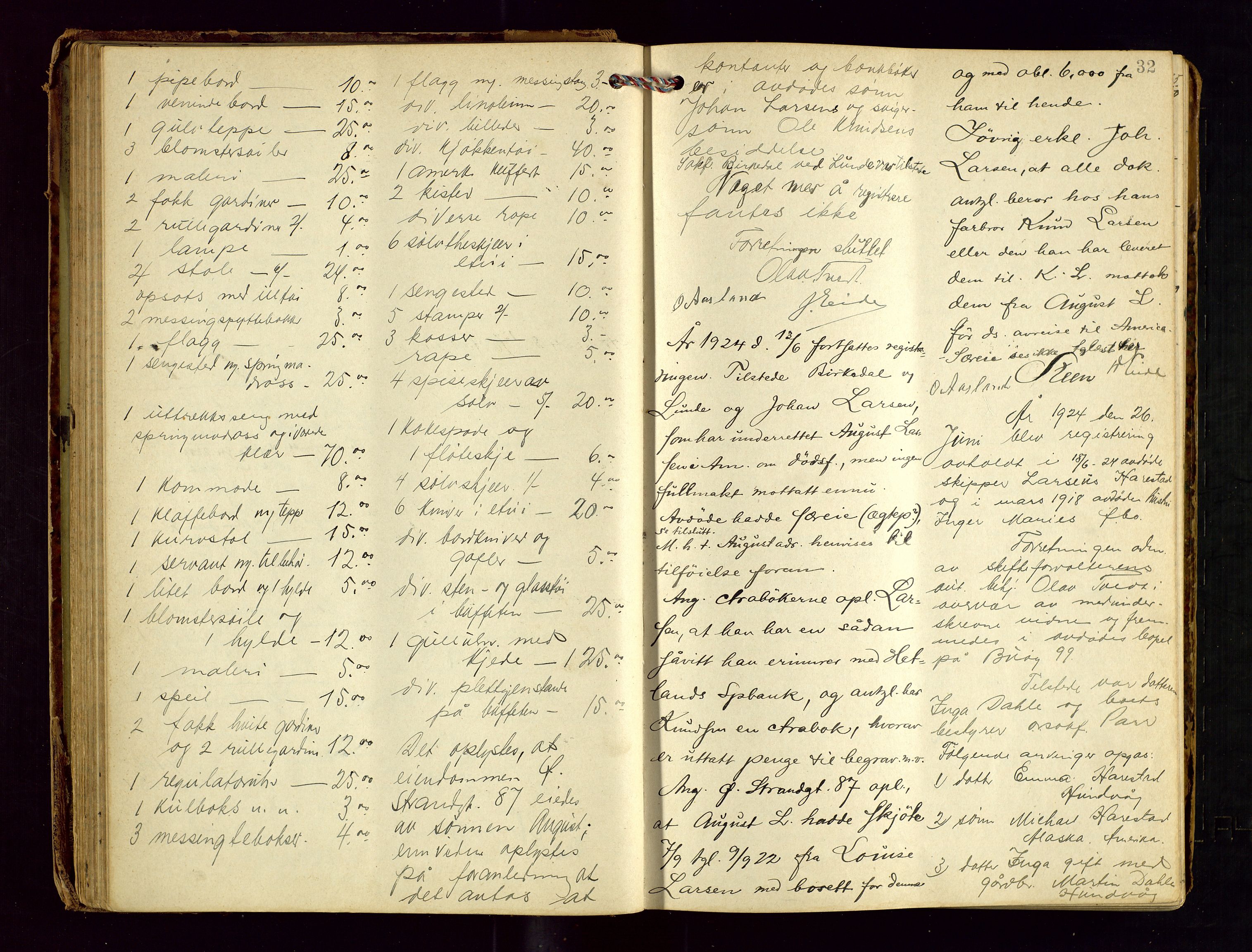 Stavanger skifteforvalter, AV/SAST-A-101412/001/5/53/533BA/L0004: Registreringsprotokoll, 1923-1930, p. 31b-32a
