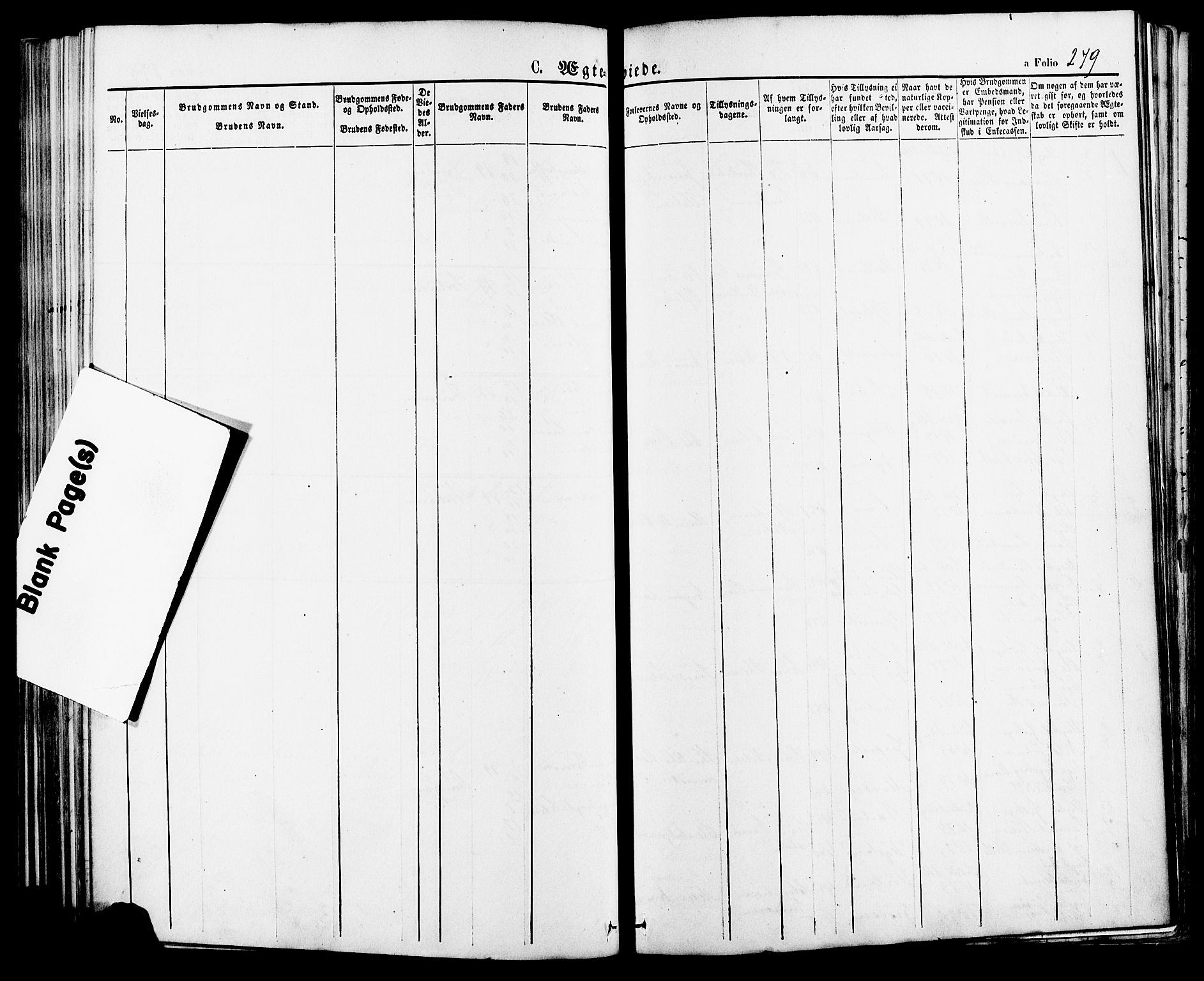 Lye sokneprestkontor, AV/SAST-A-101794/001/30BA/L0008: Parish register (official) no. A 7, 1872-1881, p. 279