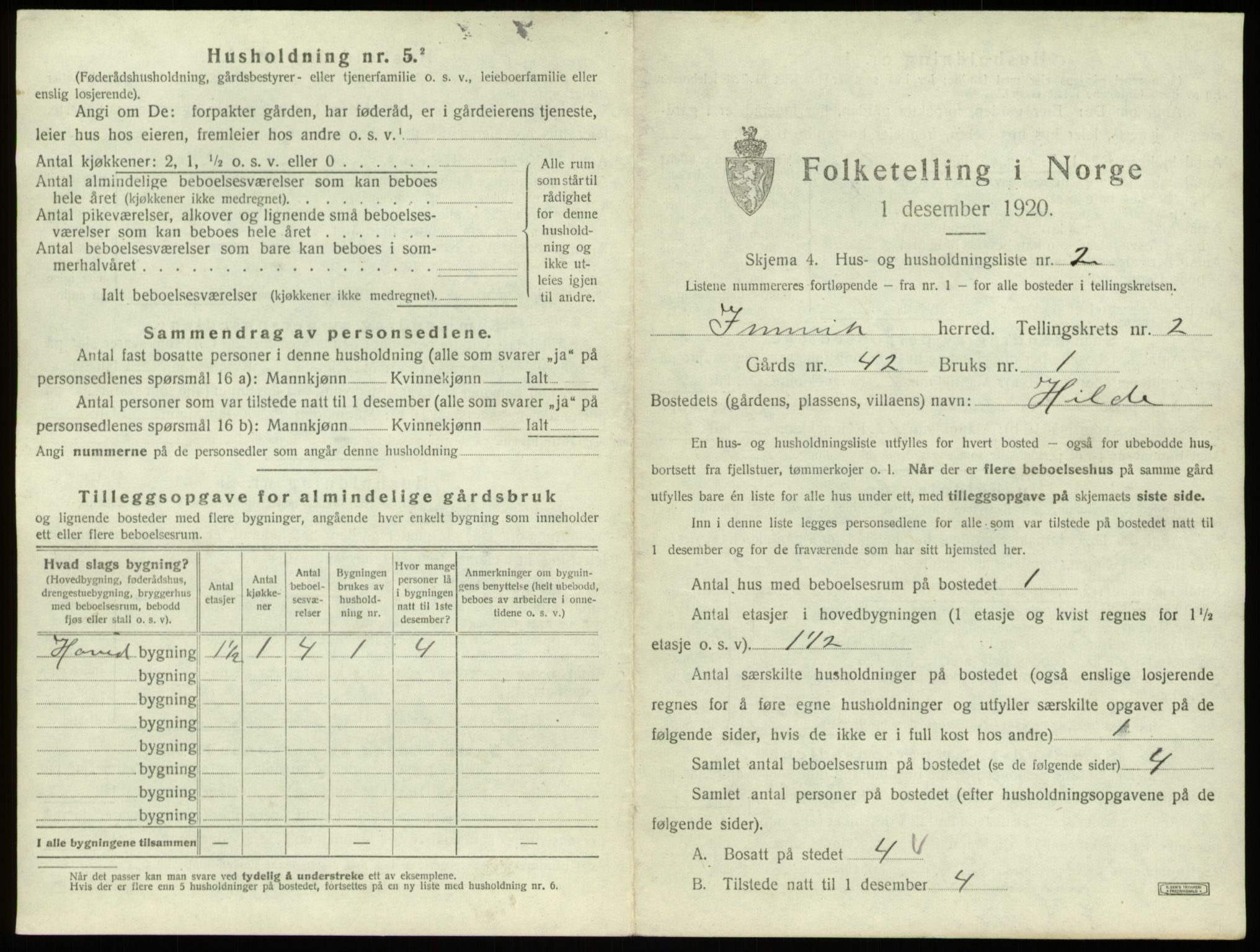 SAB, 1920 census for Innvik, 1920, p. 78