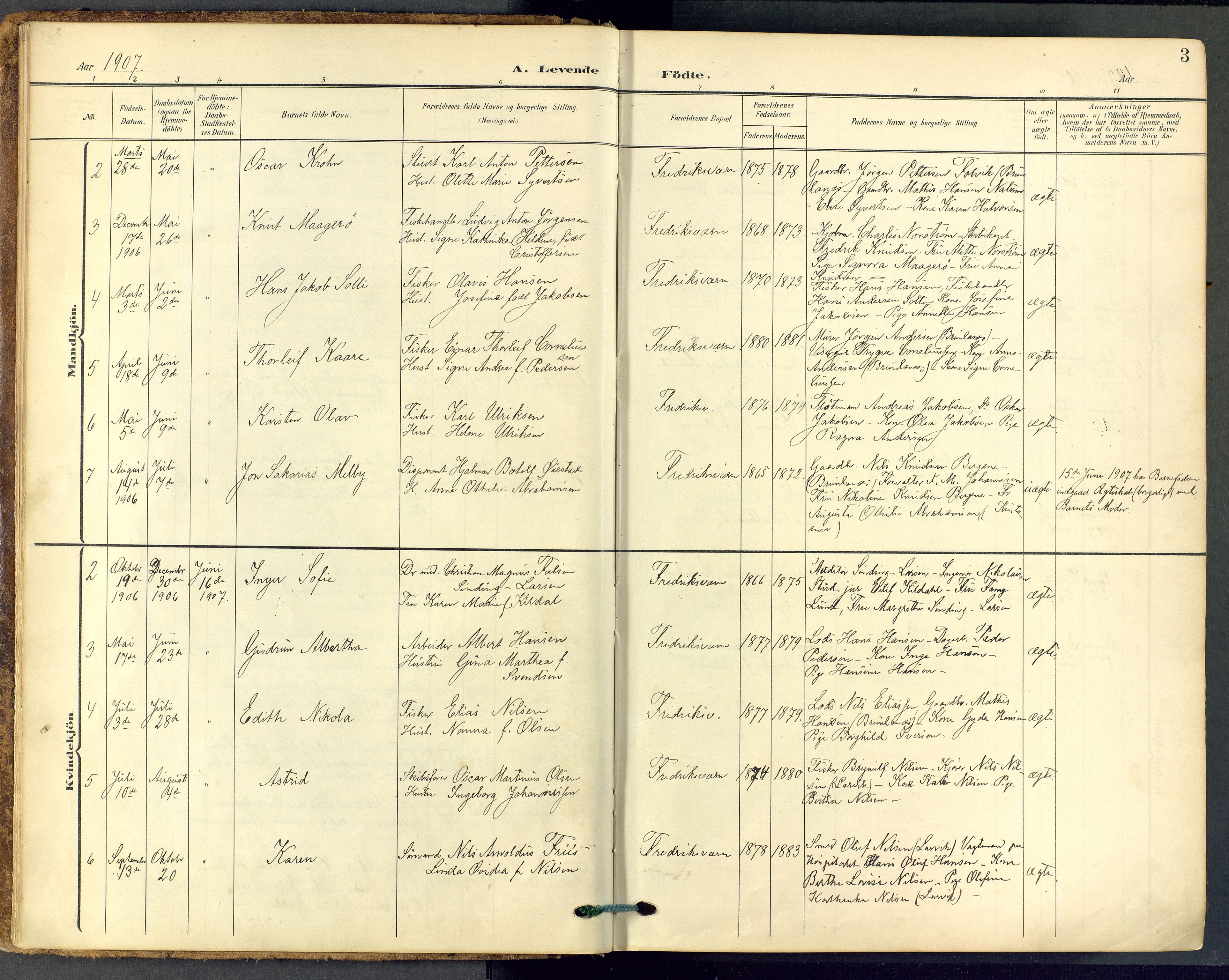 Stavern kirkebøker, SAKO/A-318/F/Fa/L0009: Parish register (official) no. 9, 1906-1955, p. 3
