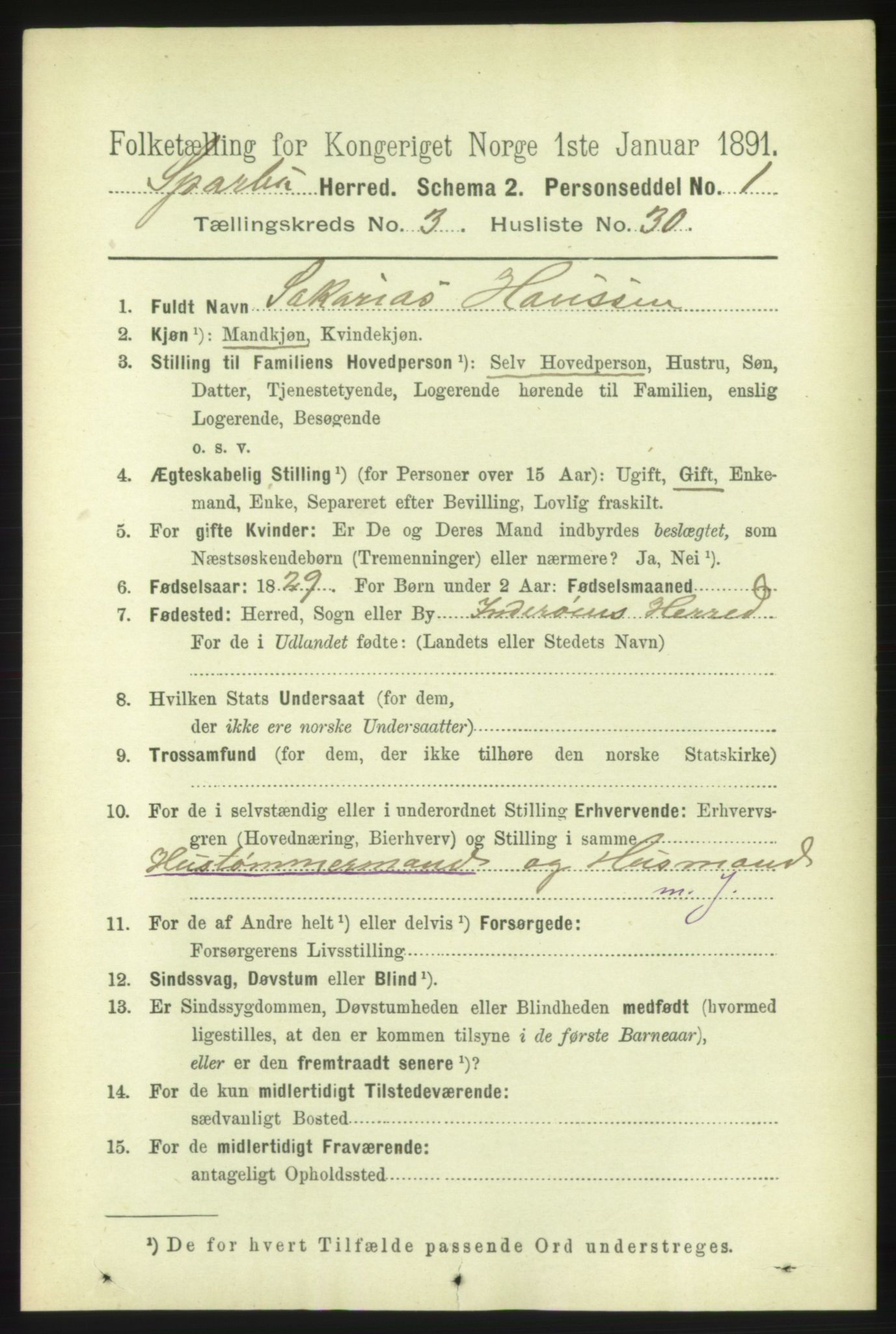 RA, 1891 census for 1731 Sparbu, 1891, p. 1025