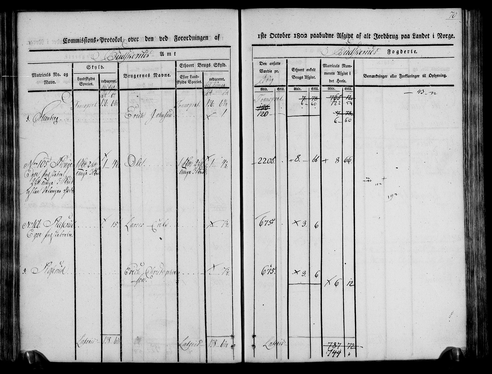 Rentekammeret inntil 1814, Realistisk ordnet avdeling, AV/RA-EA-4070/N/Ne/Nea/L0061: Buskerud fogderi. Kommisjonsprotokoll for Eiker prestegjeld, 1803, p. 71