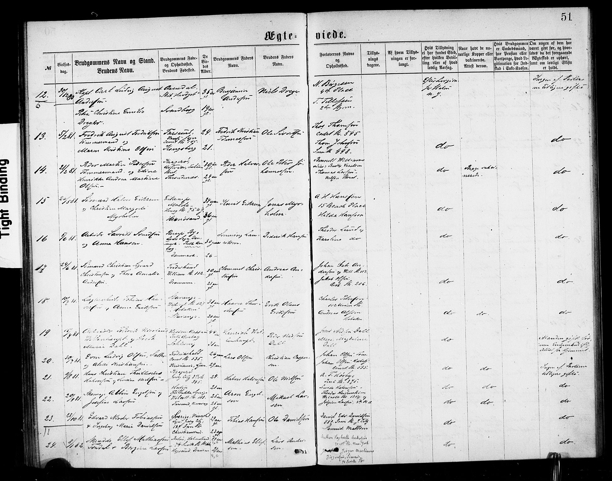 Den norske sjømannsmisjon i utlandet/New York, SAB/SAB/PA-0110/H/Ha/L0001: Parish register (official) no. A 1, 1878-1885, p. 51
