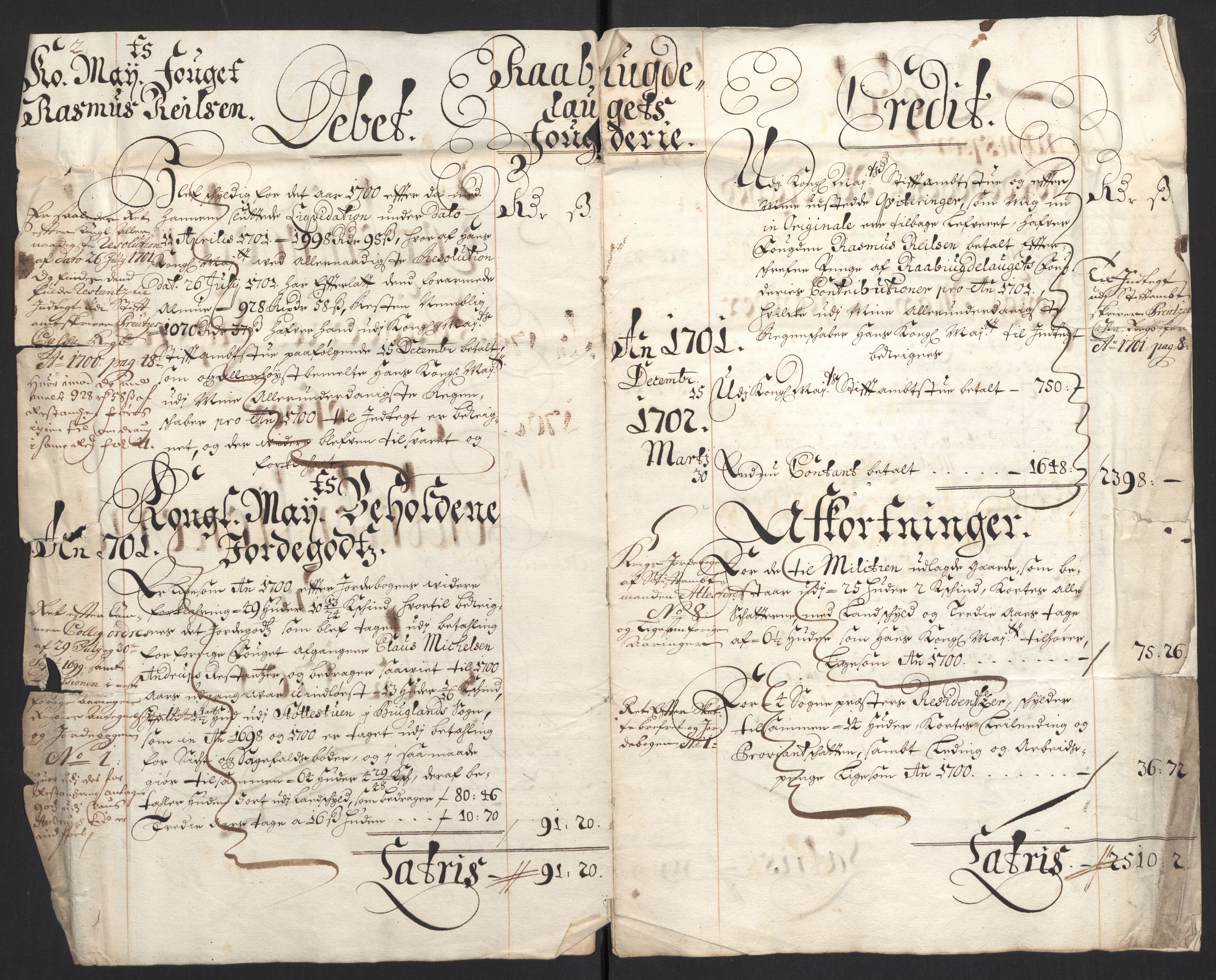 Rentekammeret inntil 1814, Reviderte regnskaper, Fogderegnskap, AV/RA-EA-4092/R40/L2446: Fogderegnskap Råbyggelag, 1700-1702, p. 157