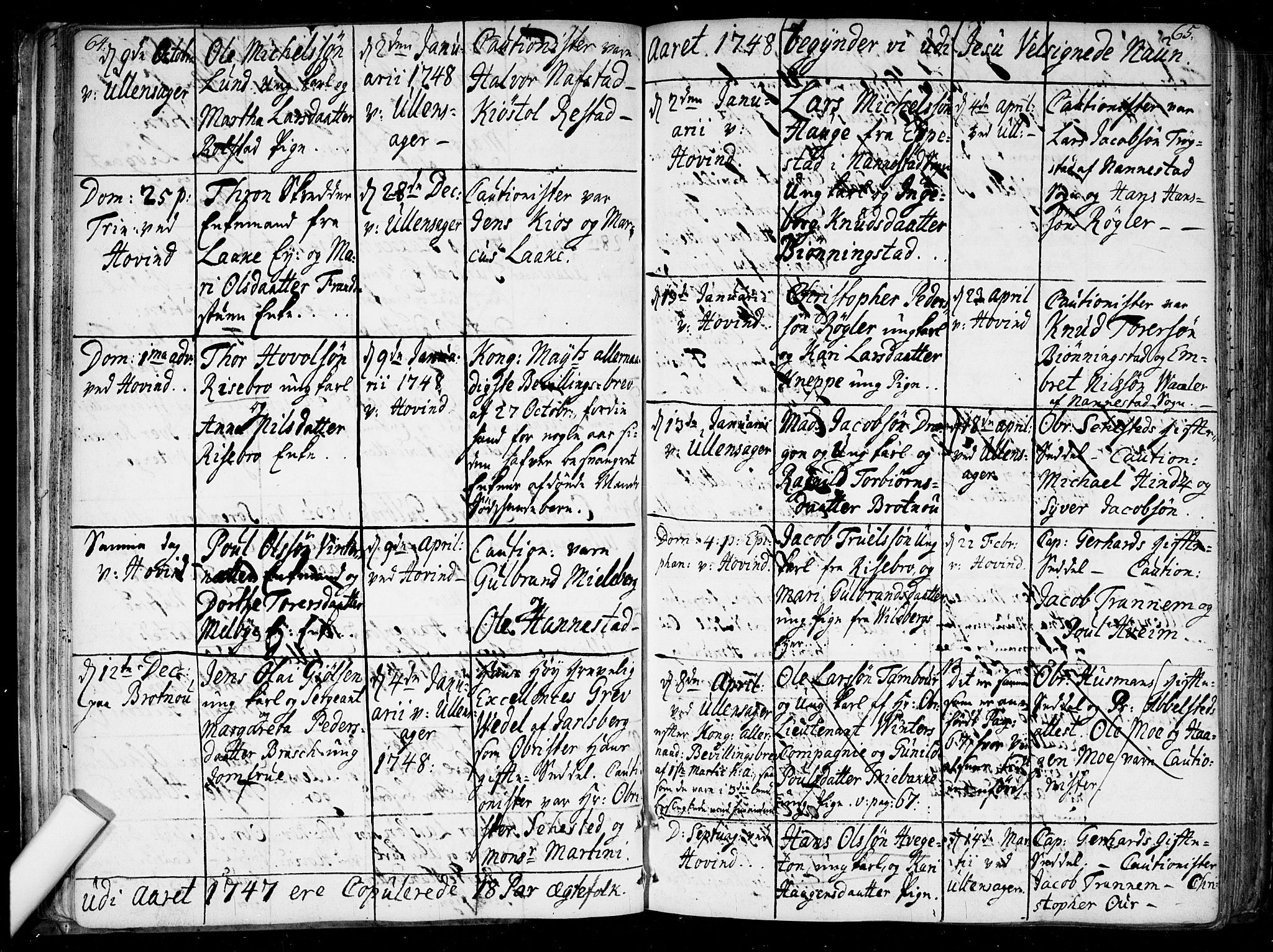 Ullensaker prestekontor Kirkebøker, AV/SAO-A-10236a/F/Fa/L0010: Parish register (official) no. I 10, 1733-1776, p. 64-65