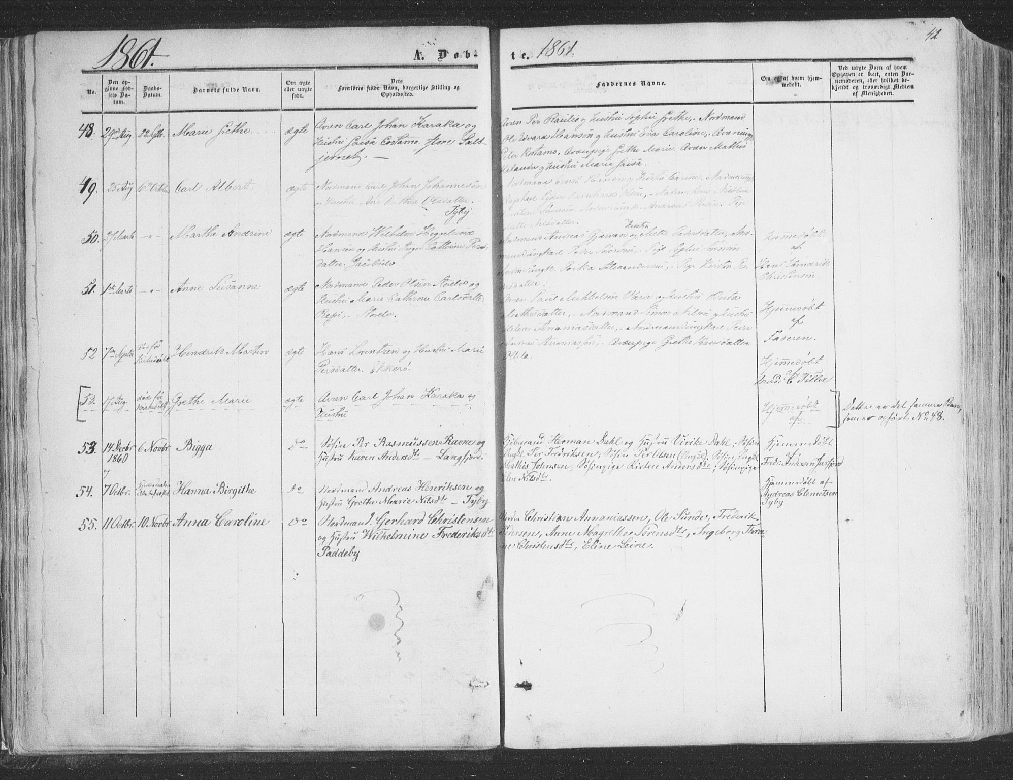 Vadsø sokneprestkontor, SATØ/S-1325/H/Ha/L0004kirke: Parish register (official) no. 4, 1854-1880, p. 42