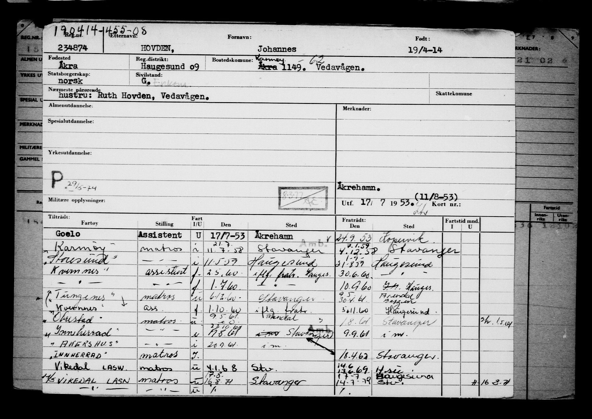 Direktoratet for sjømenn, AV/RA-S-3545/G/Gb/L0120: Hovedkort, 1914, p. 128