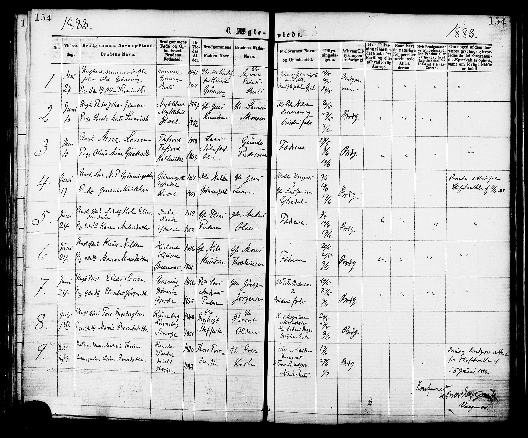 Ministerialprotokoller, klokkerbøker og fødselsregistre - Møre og Romsdal, SAT/A-1454/519/L0254: Parish register (official) no. 519A13, 1868-1883, p. 154