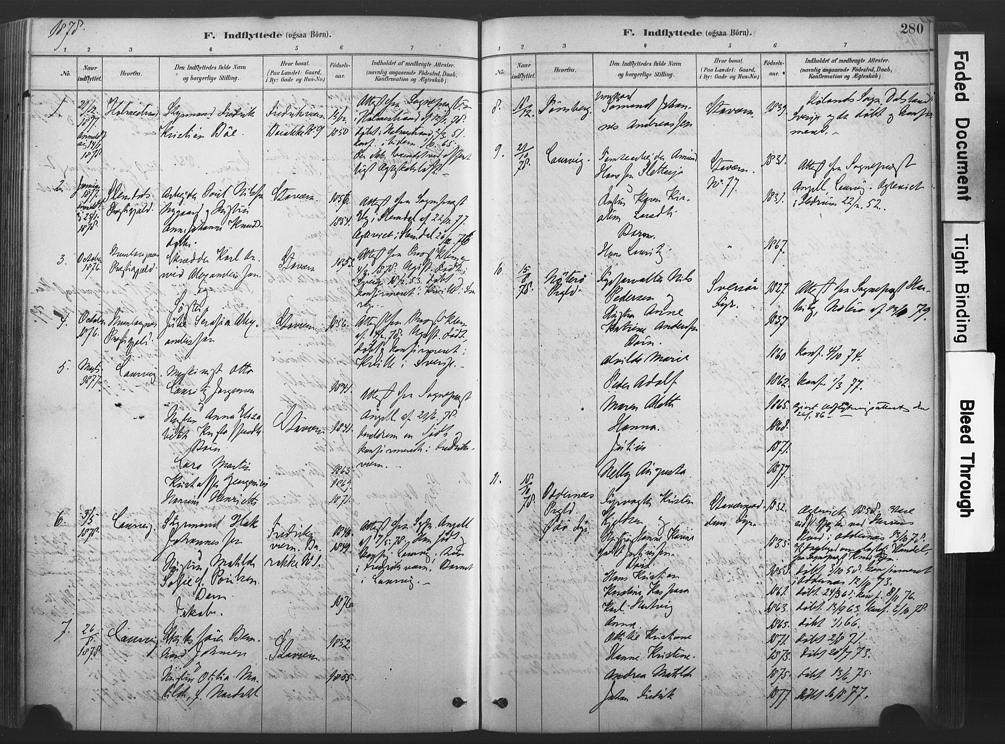 Stavern kirkebøker, AV/SAKO-A-318/F/Fa/L0008: Parish register (official) no. 8, 1878-1905, p. 280