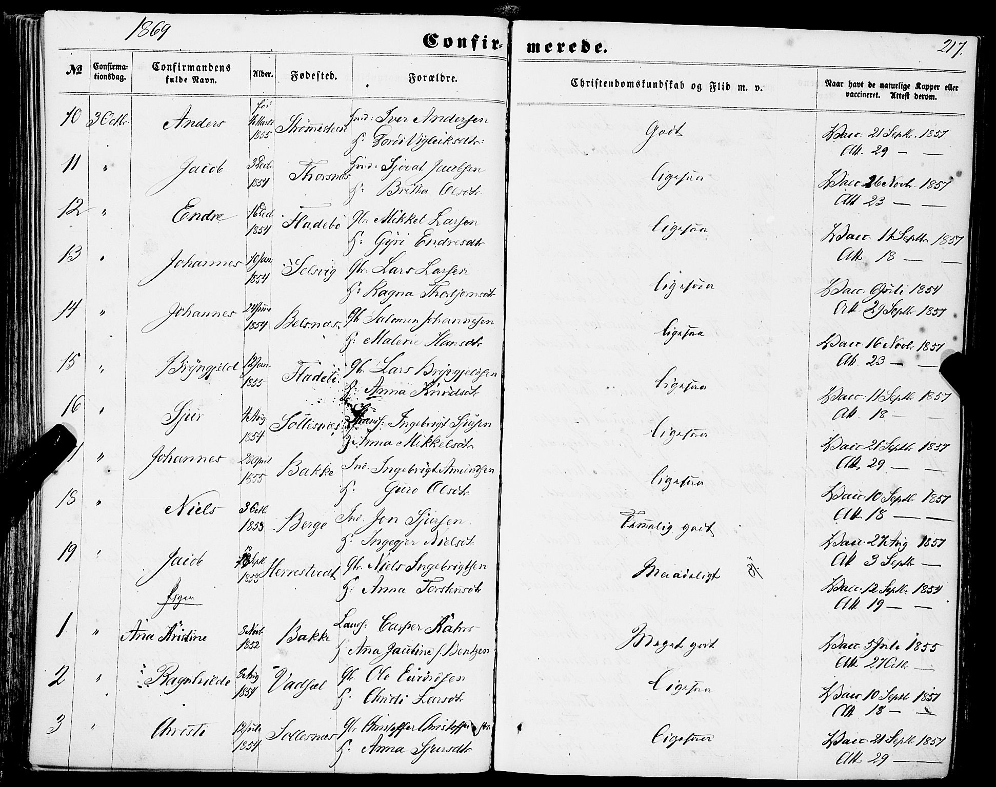 Strandebarm sokneprestembete, AV/SAB-A-78401/H/Haa: Parish register (official) no. A 8, 1858-1872, p. 217